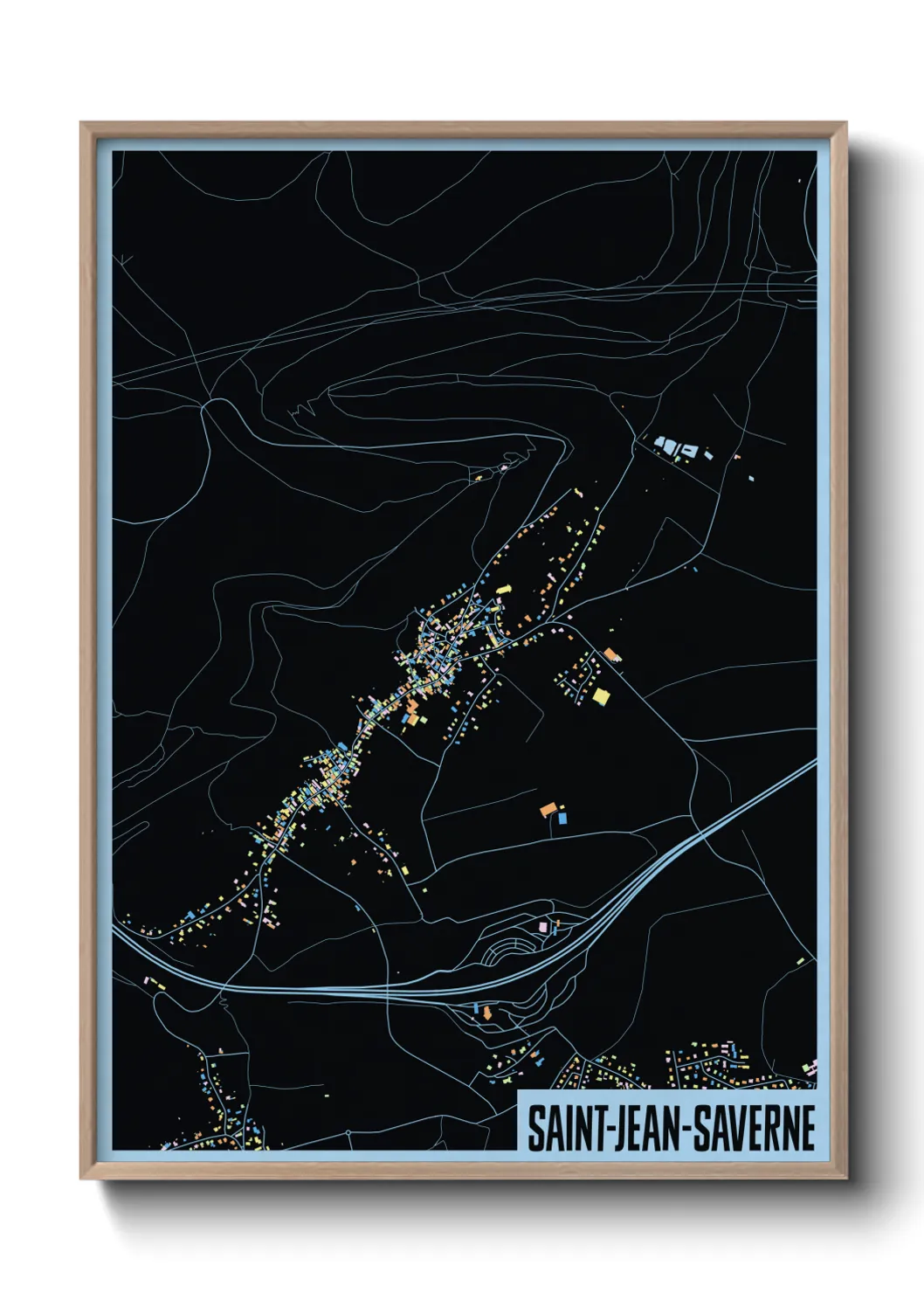 Une affiche de carte sur Saint-Jean-Saverne