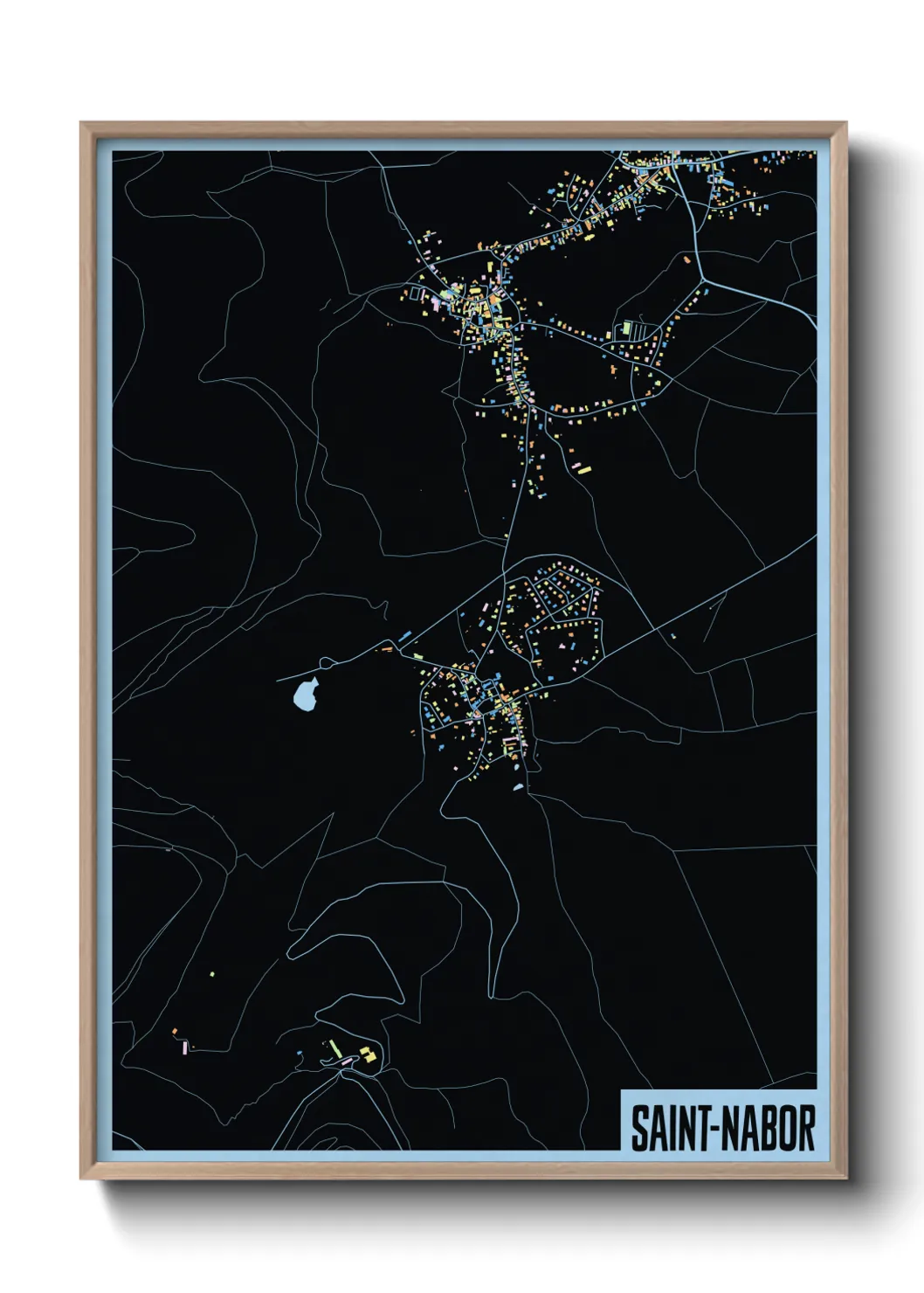 Une affiche de carte sur Saint-Nabor