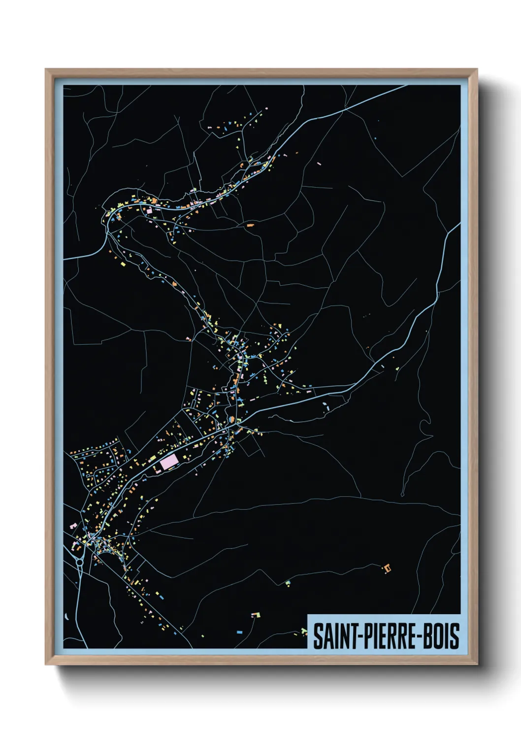 Une affiche de carte sur Saint-Pierre-Bois