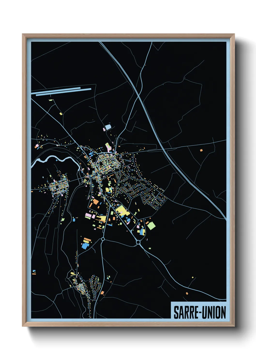 Une affiche de carte sur Sarre-Union