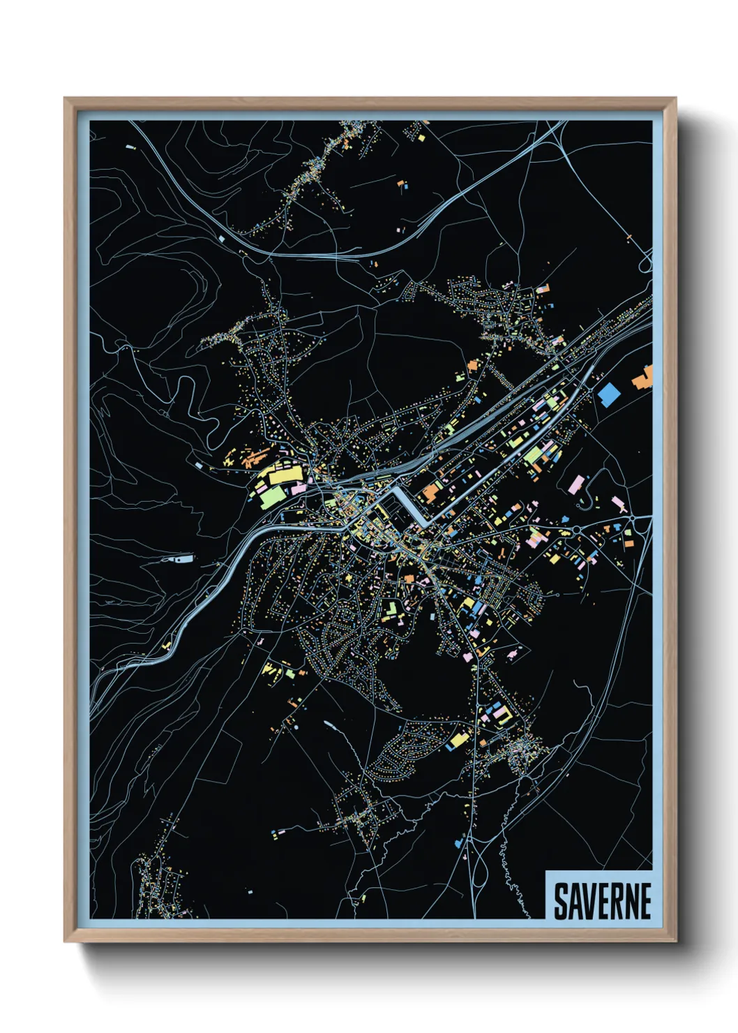 Une affiche de carte sur Saverne