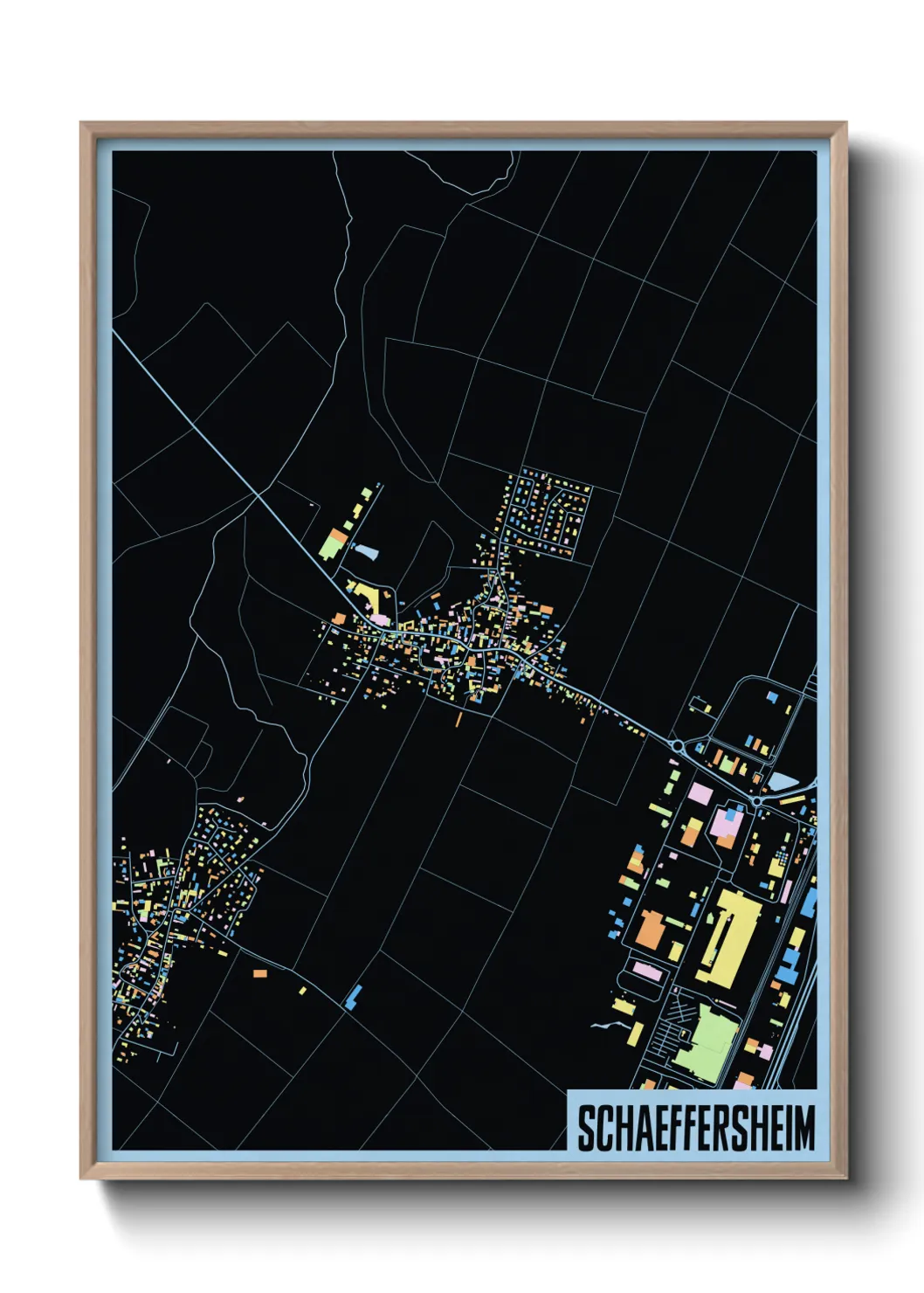 Une affiche de carte sur Schaeffersheim