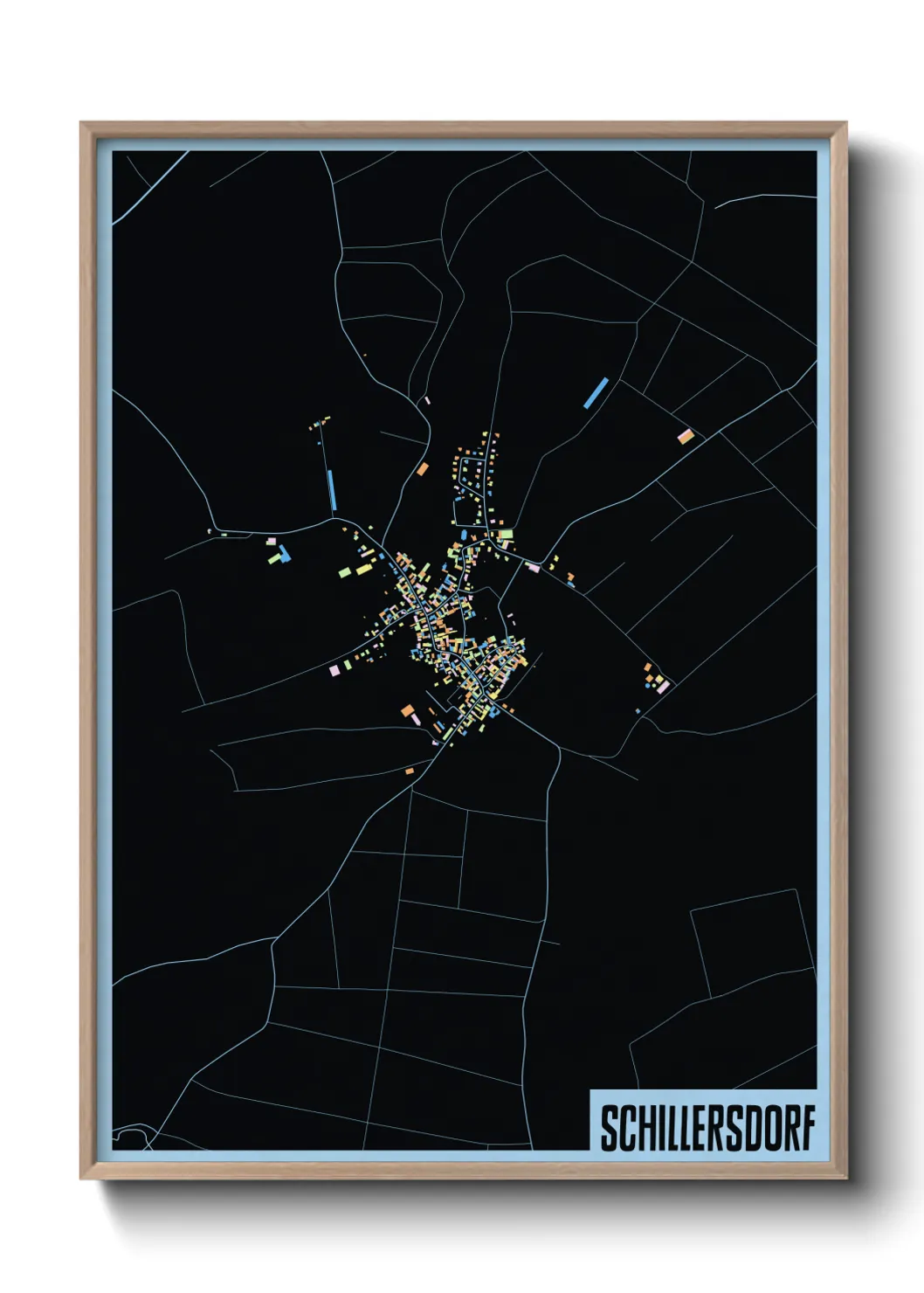 Une affiche de carte sur Schillersdorf