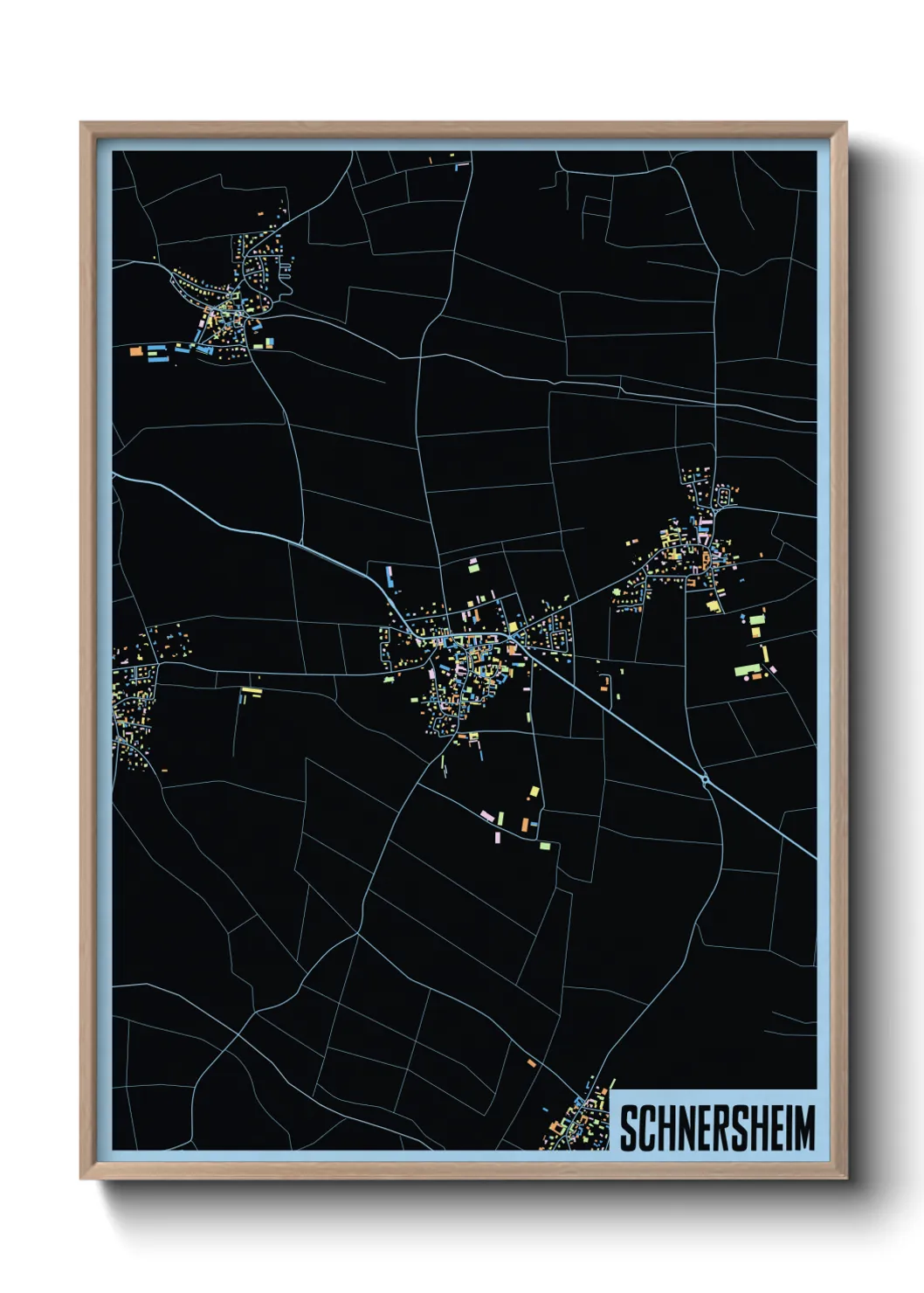 Une affiche de carte sur Schnersheim