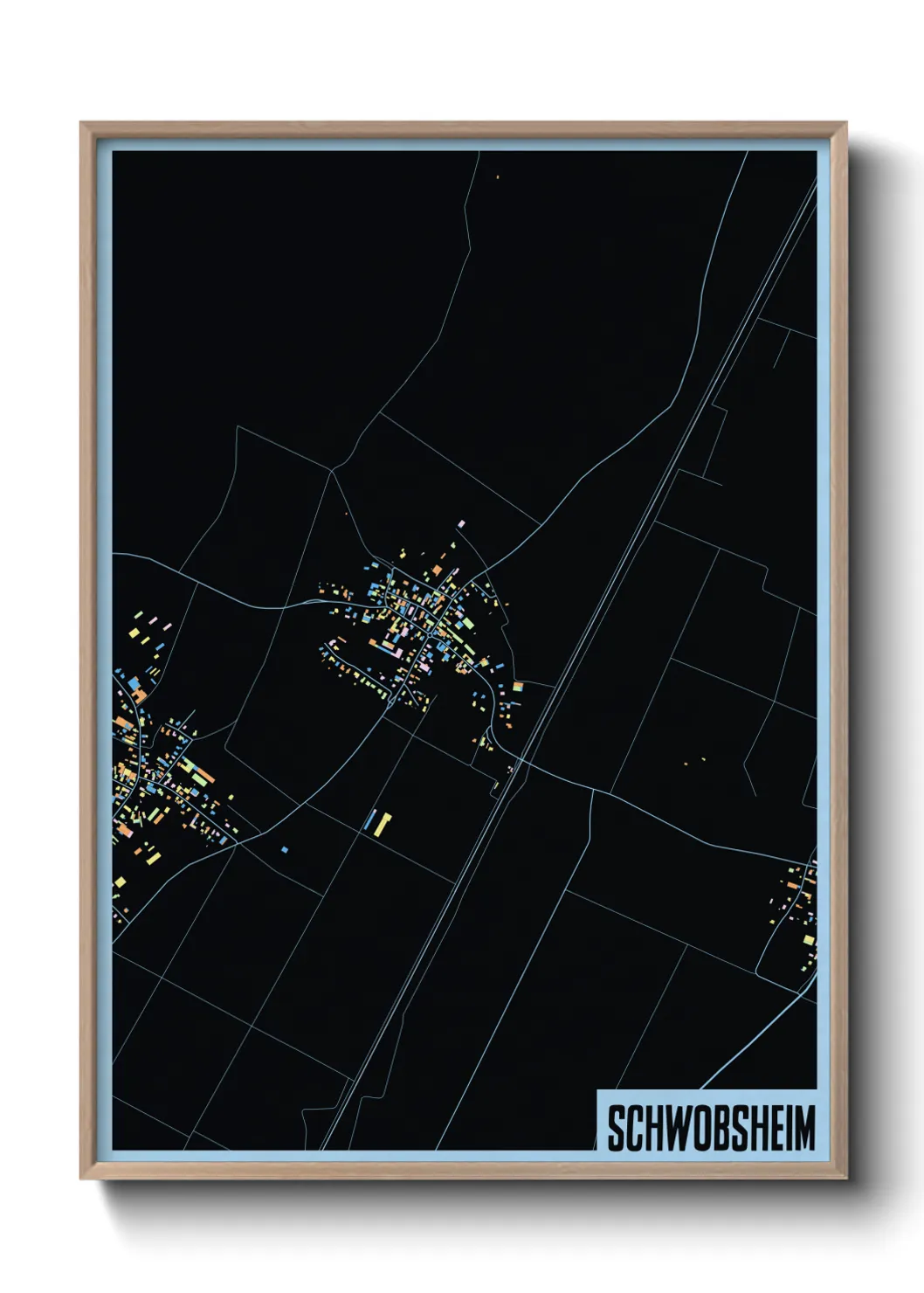 Une affiche de carte sur Schwobsheim