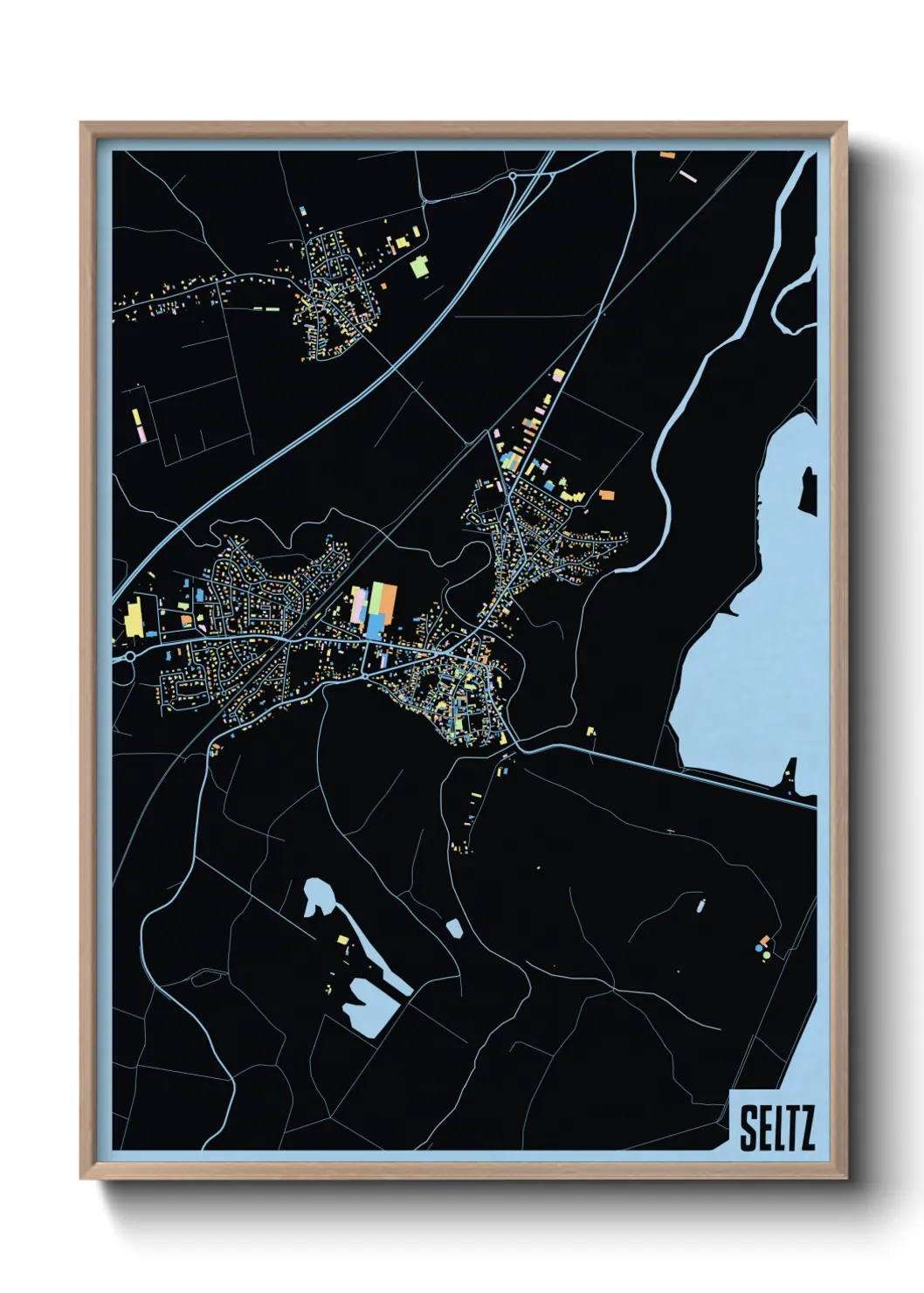 Une affiche de carte sur Seltz