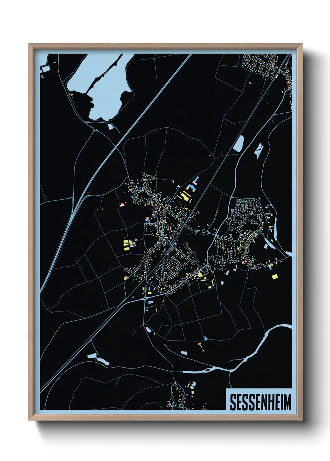 Une affiche de carte sur Sessenheim