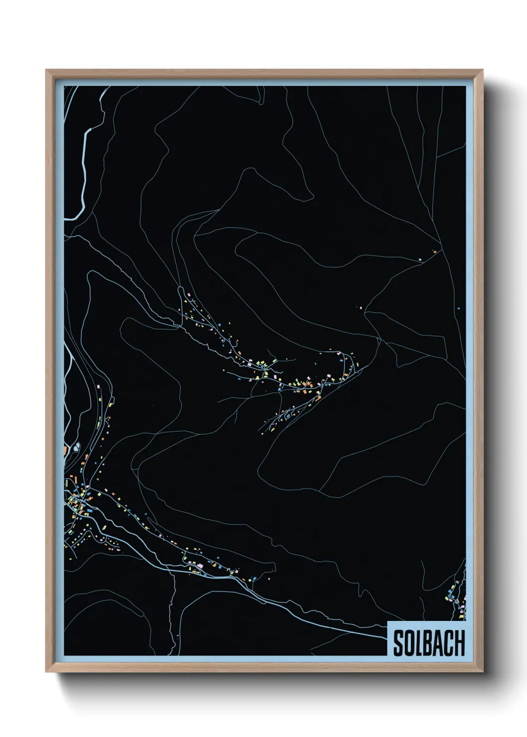 Une affiche de carte sur Solbach