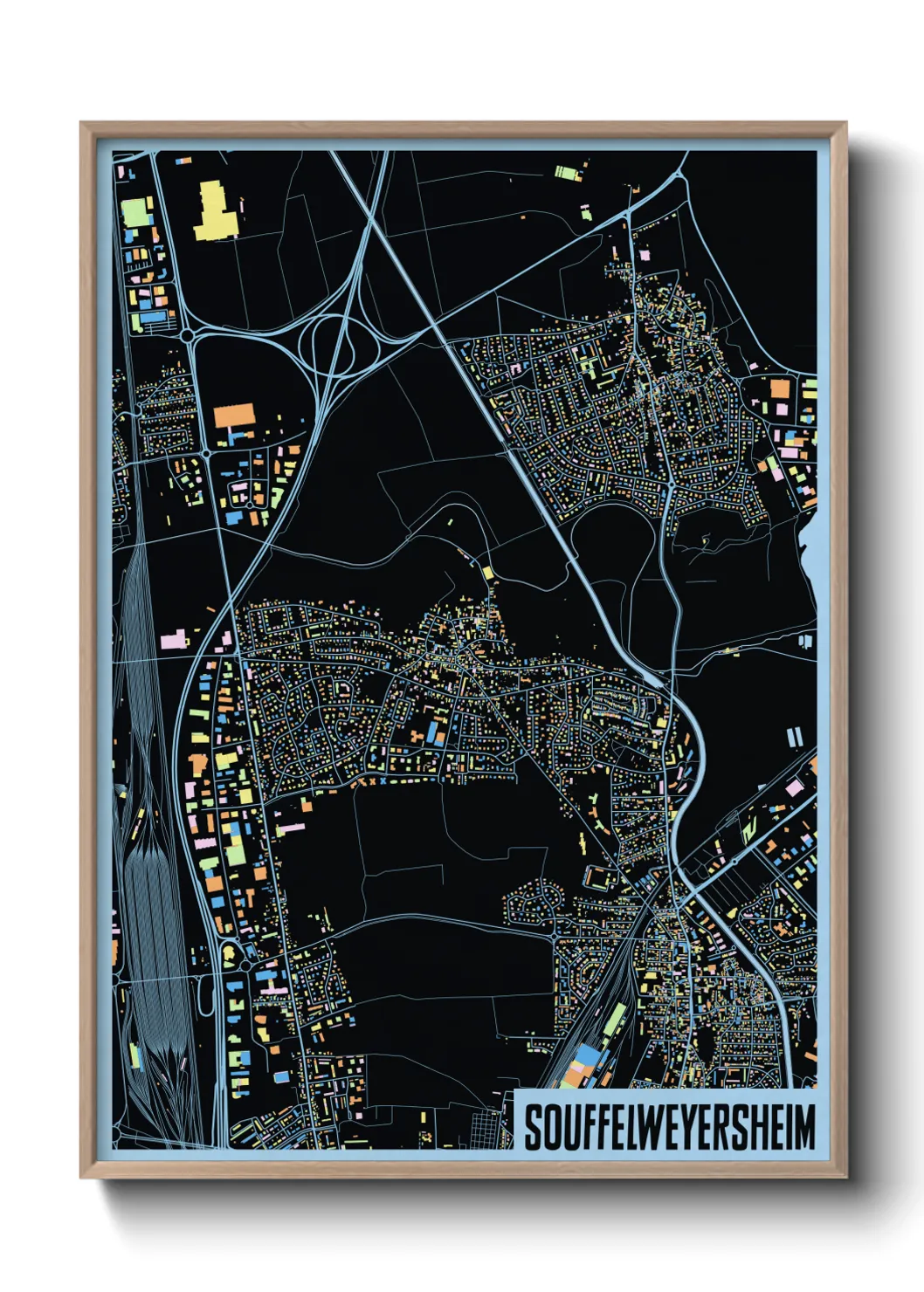 Une affiche de carte sur Souffelweyersheim