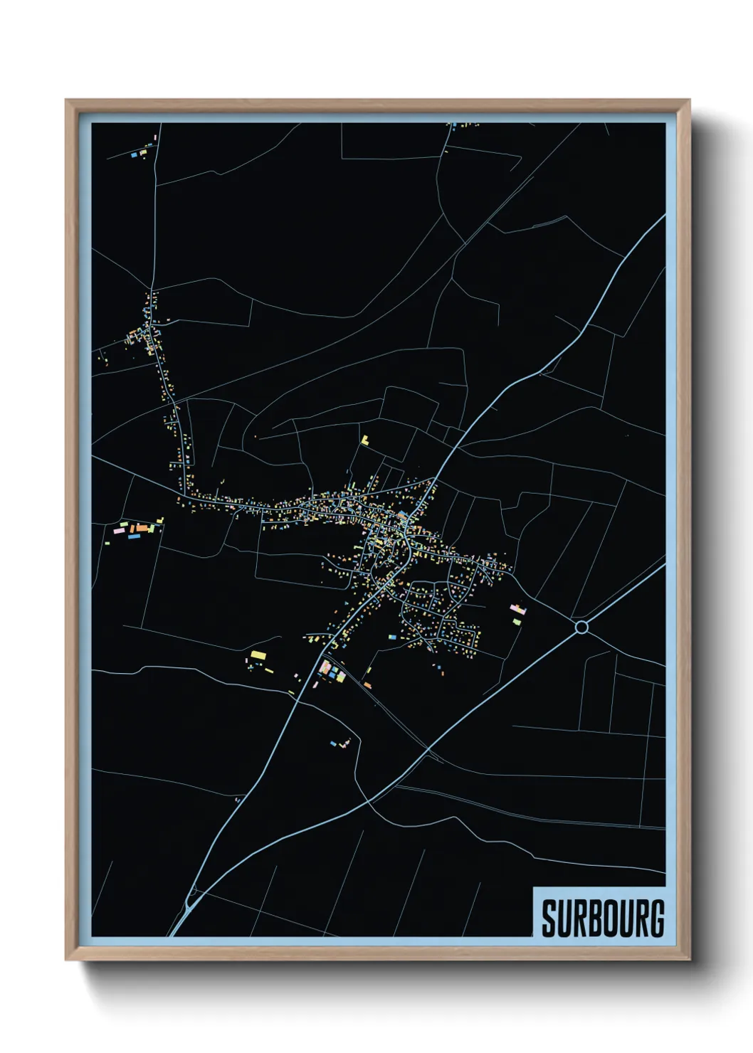 Une affiche de carte sur Surbourg