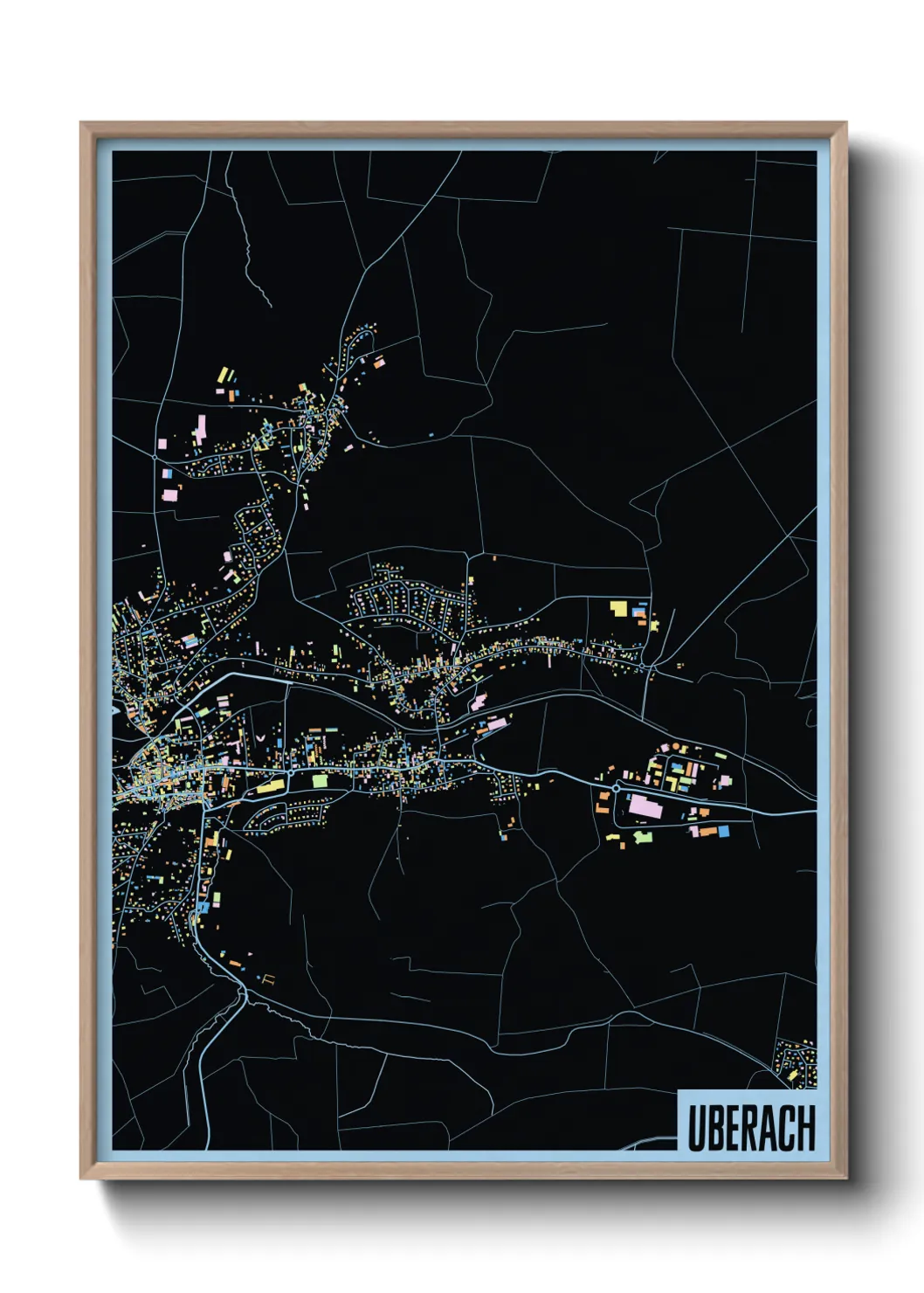 Une affiche de carte sur Uberach