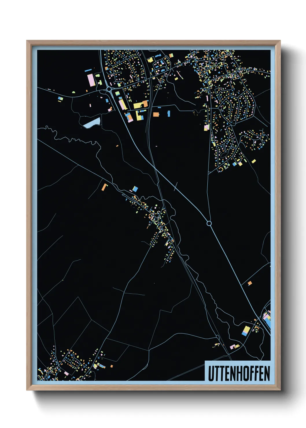 Une affiche de carte sur Uttenhoffen