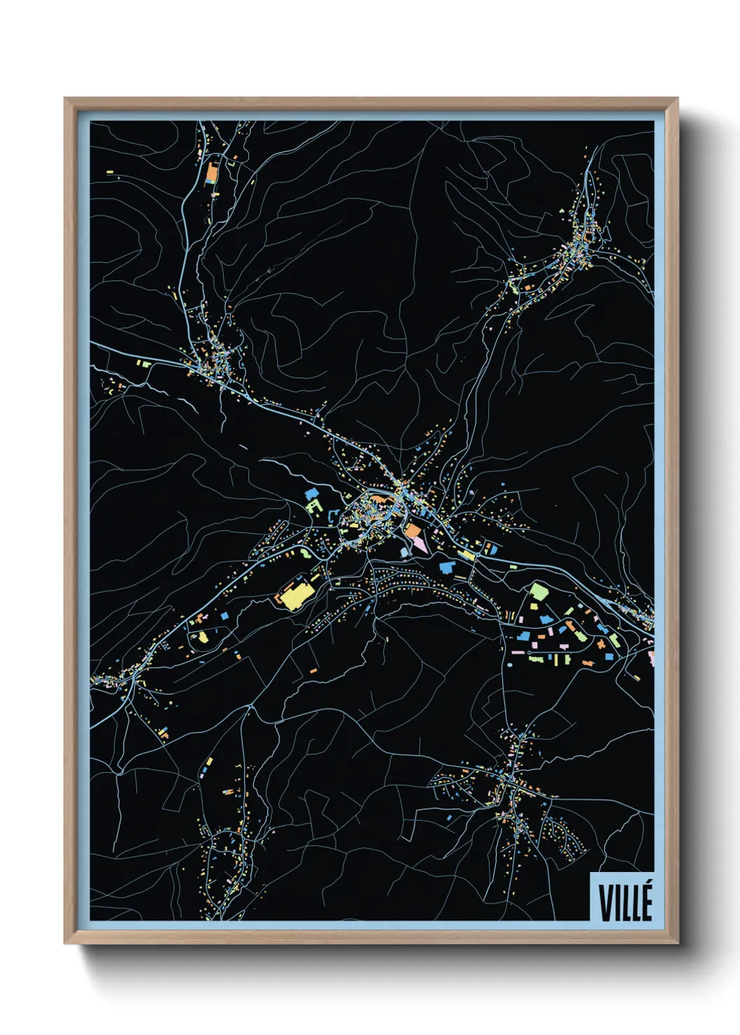 Une affiche de carte sur Villé