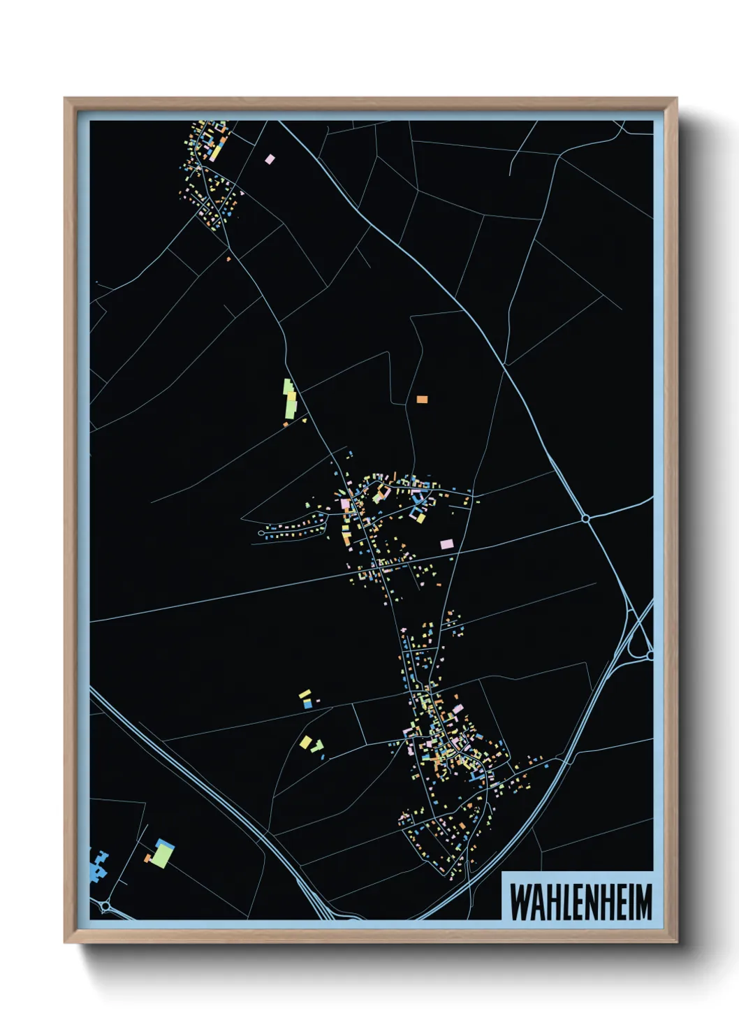 Une affiche de carte sur Wahlenheim