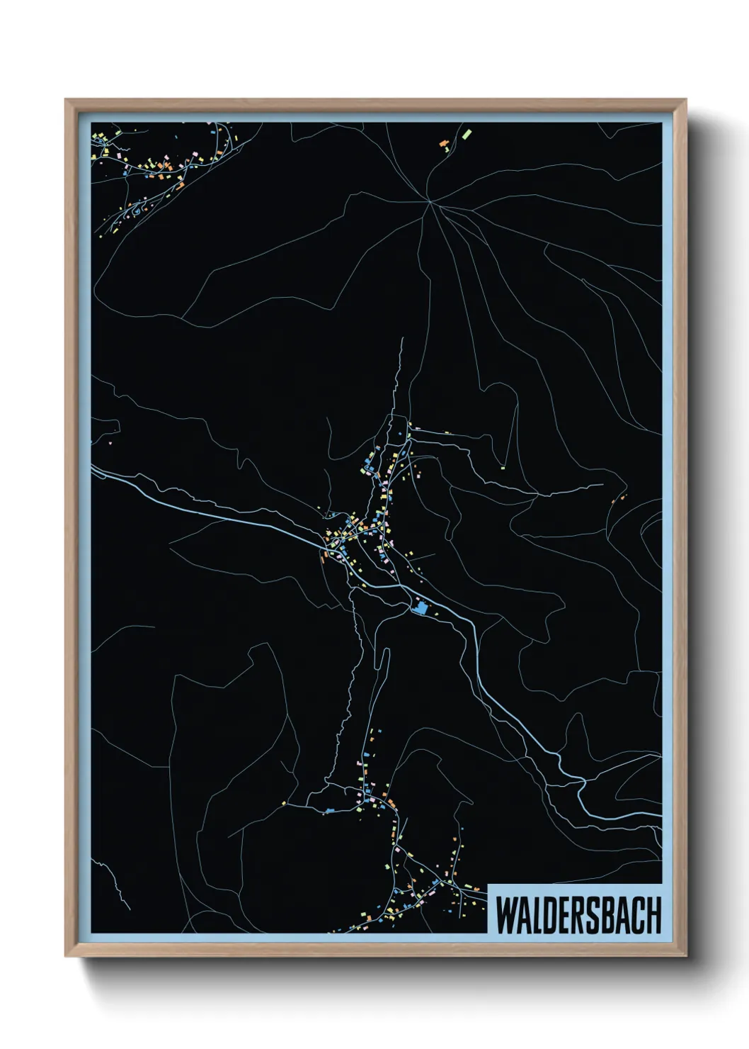 Une affiche de carte sur Waldersbach