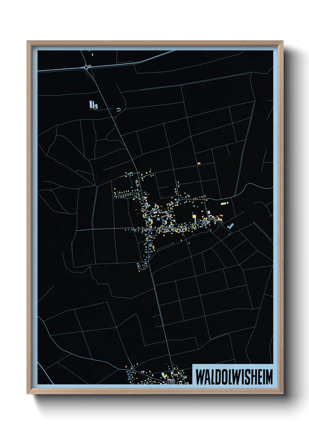 Une affiche de carte sur Waldolwisheim