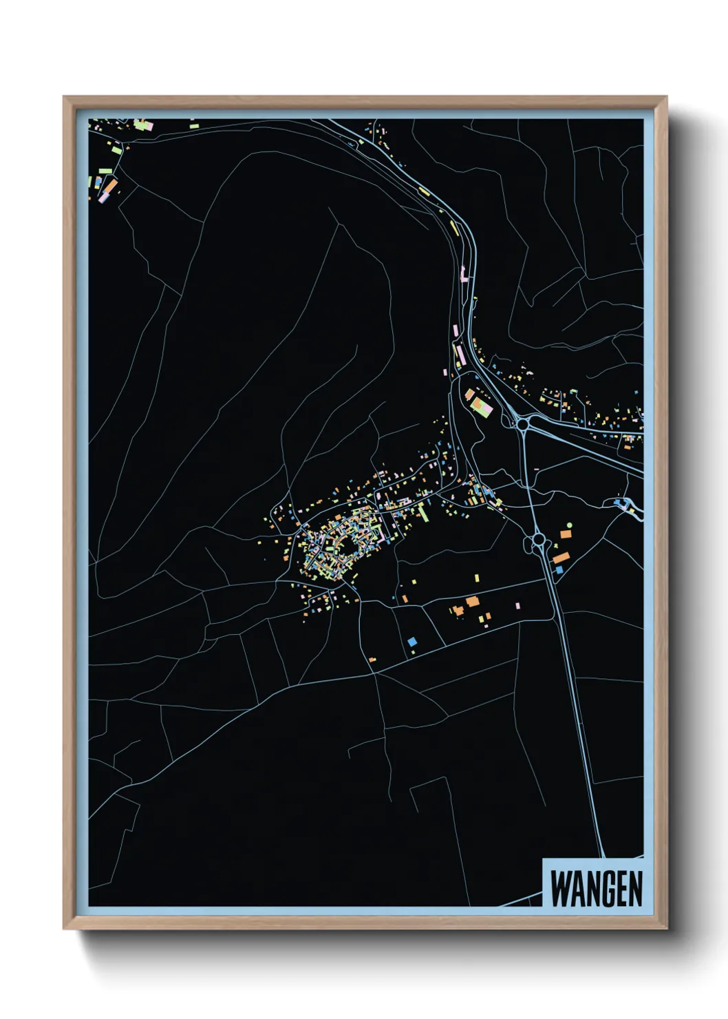 Une affiche de carte sur Wangen