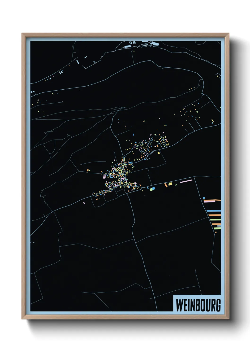 Une affiche de carte sur Weinbourg