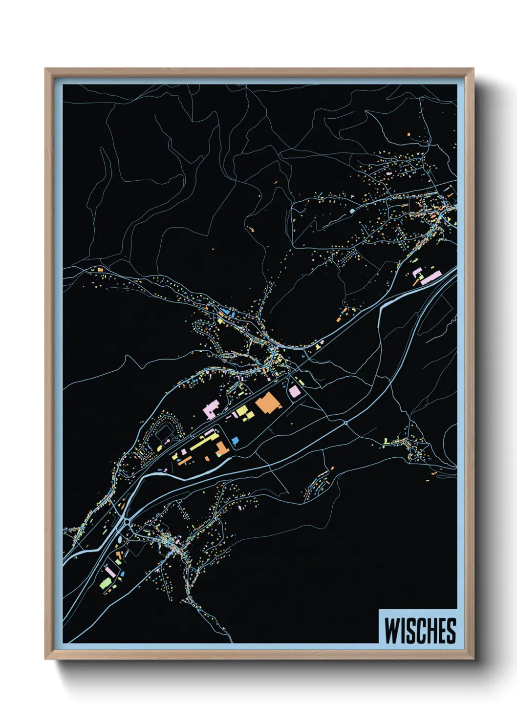 Une affiche de carte sur Wisches