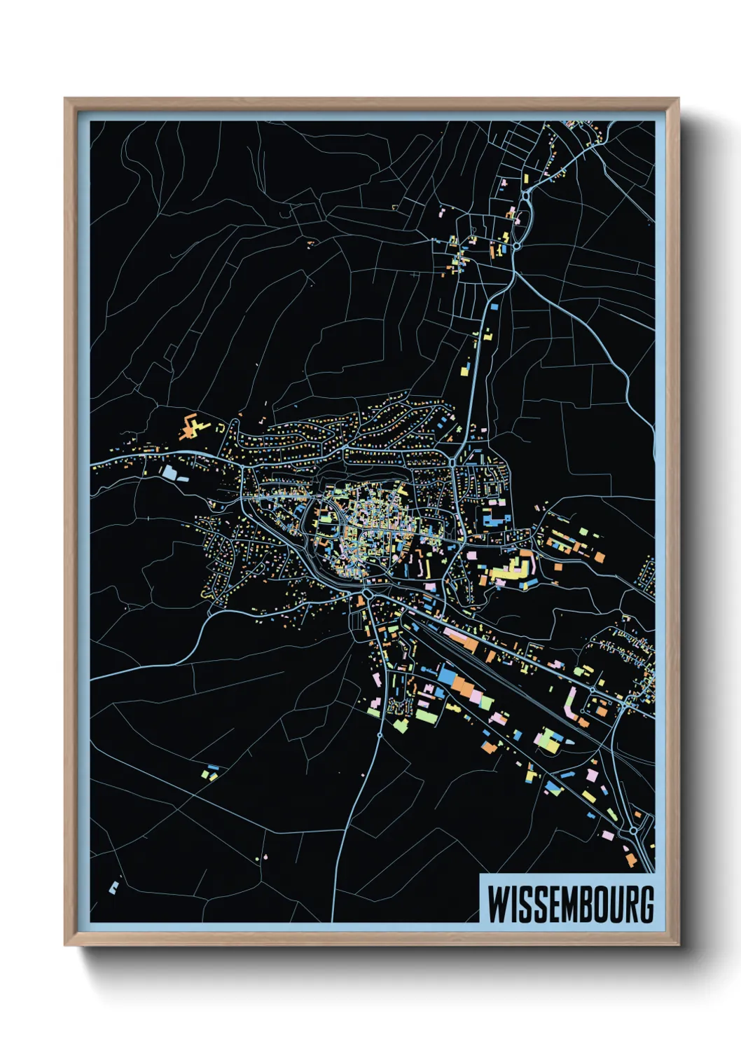 Une affiche de carte sur Wissembourg