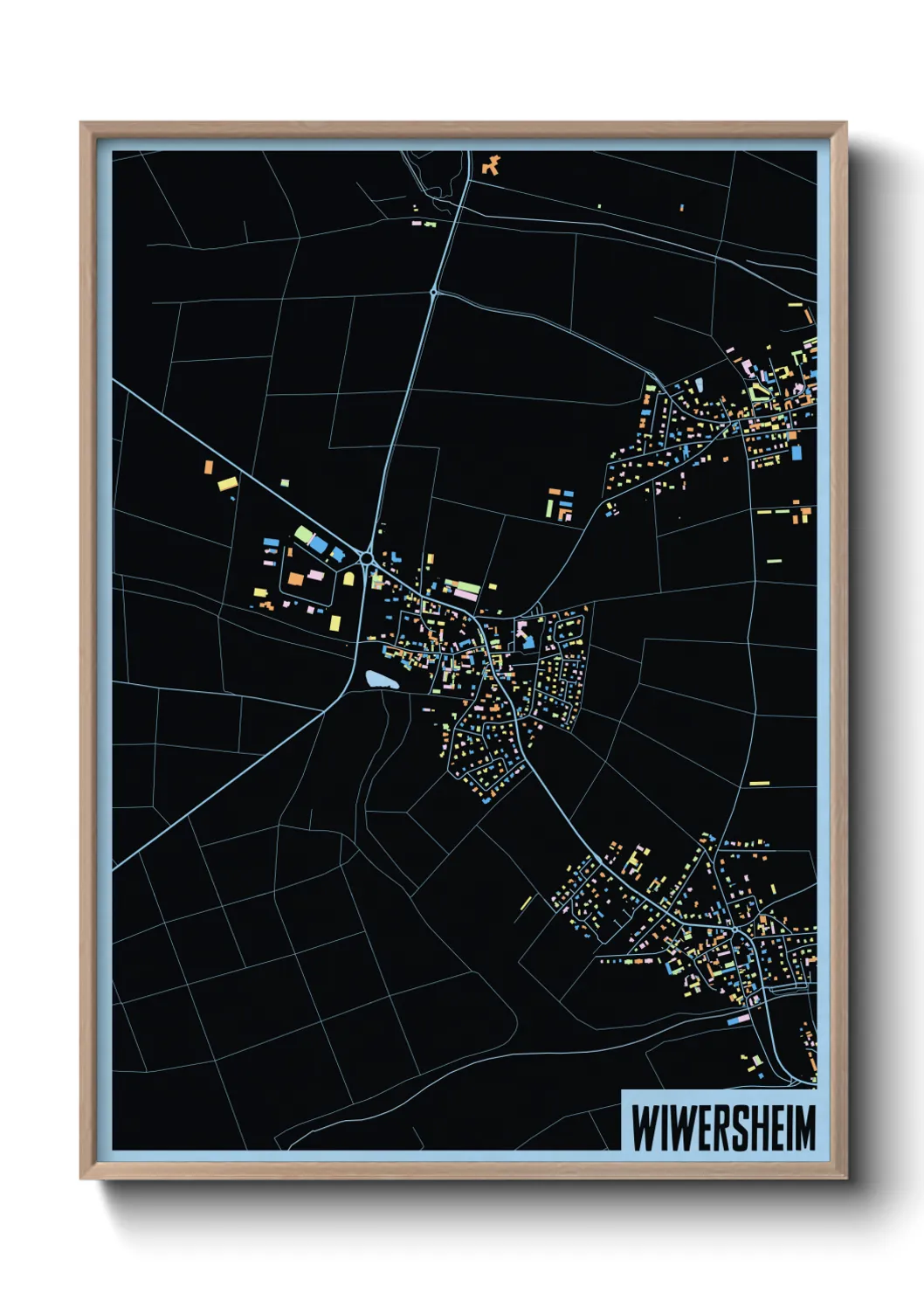 Une affiche de carte sur Wiwersheim