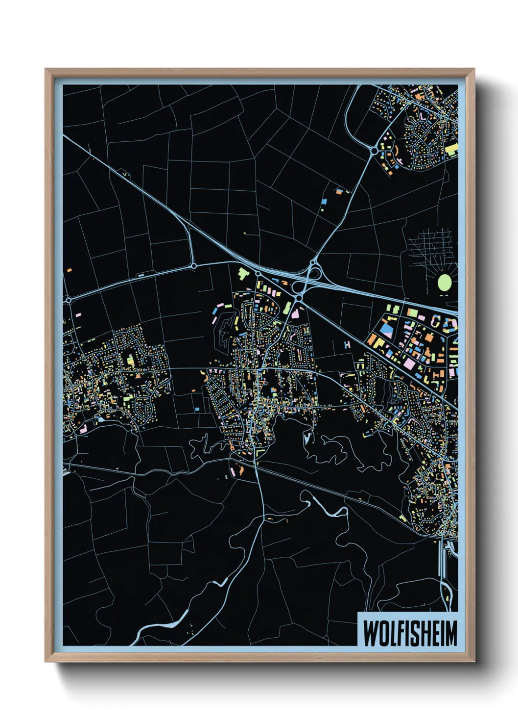 Une affiche de carte sur Wolfisheim