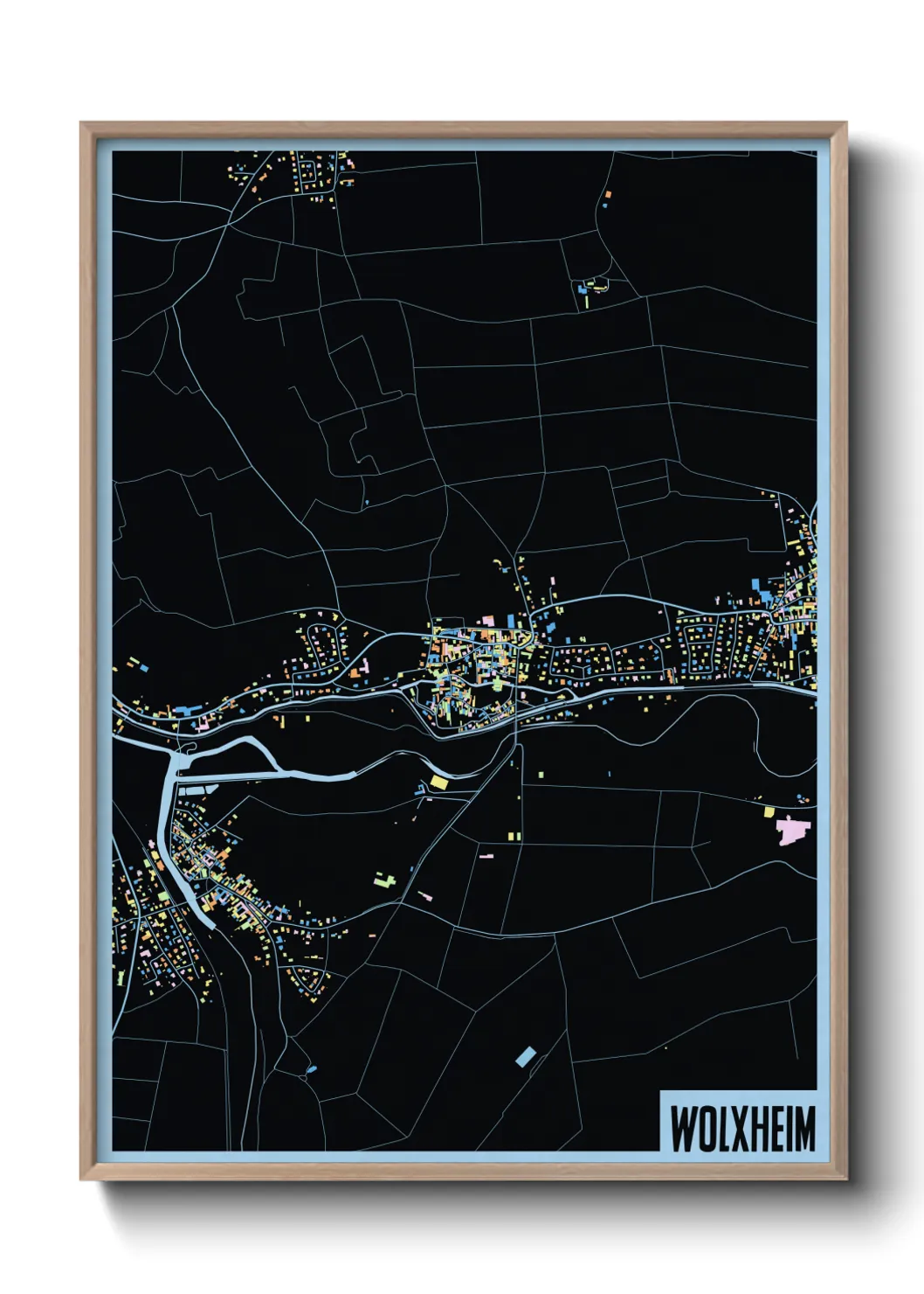 Une affiche de carte sur Wolxheim