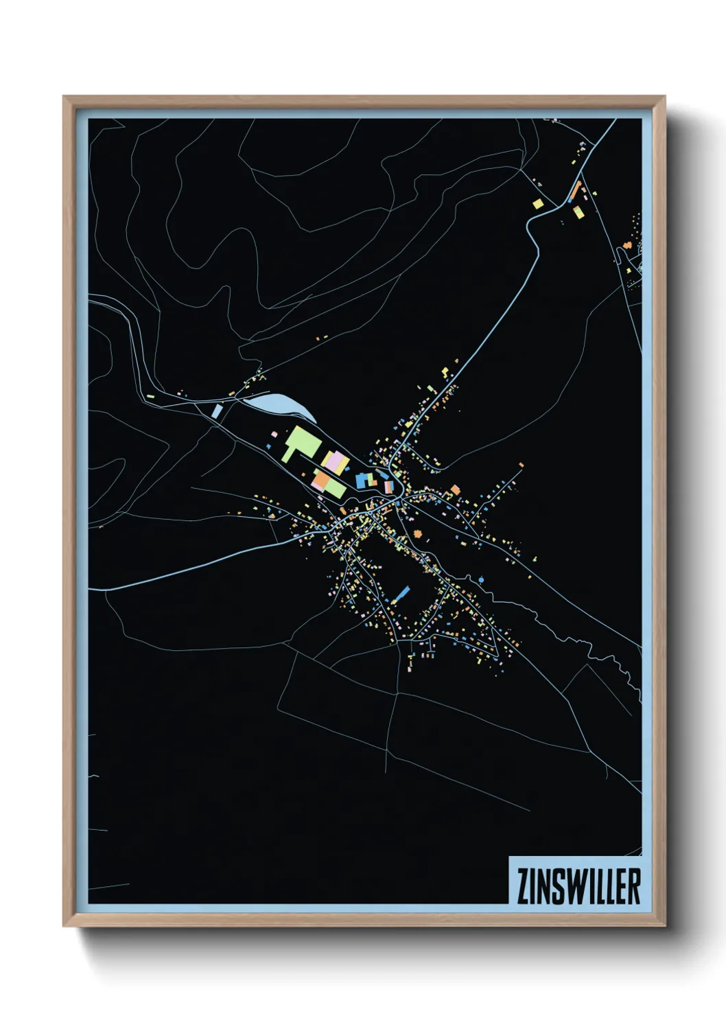 Une affiche de carte sur Zinswiller