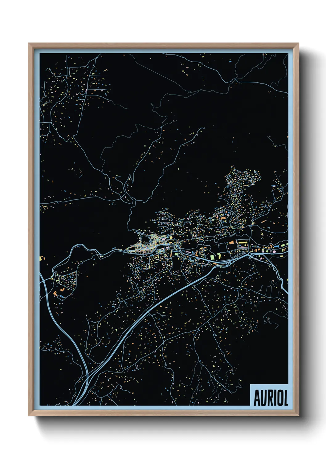 Une affiche de carte sur Auriol