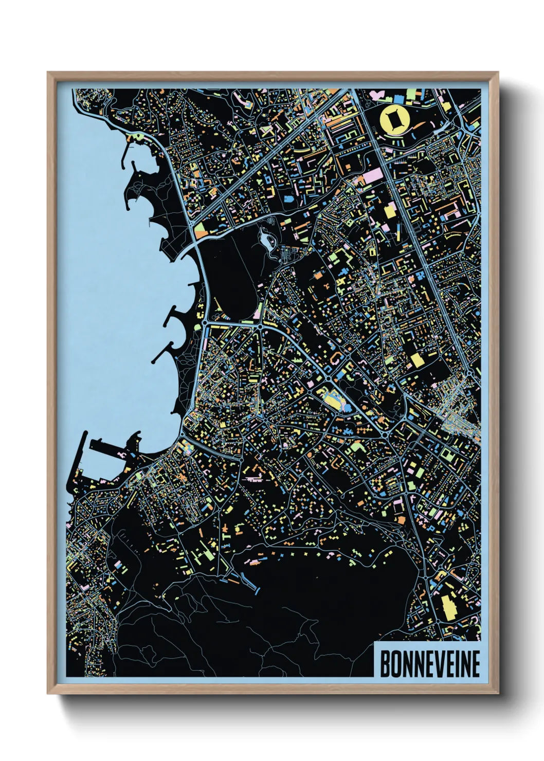 Une affiche de carte sur Bonneveine