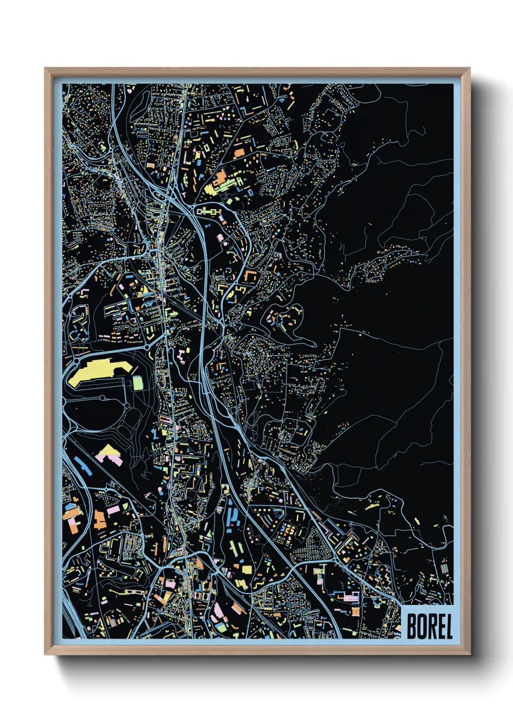 Une affiche de carte sur Borel