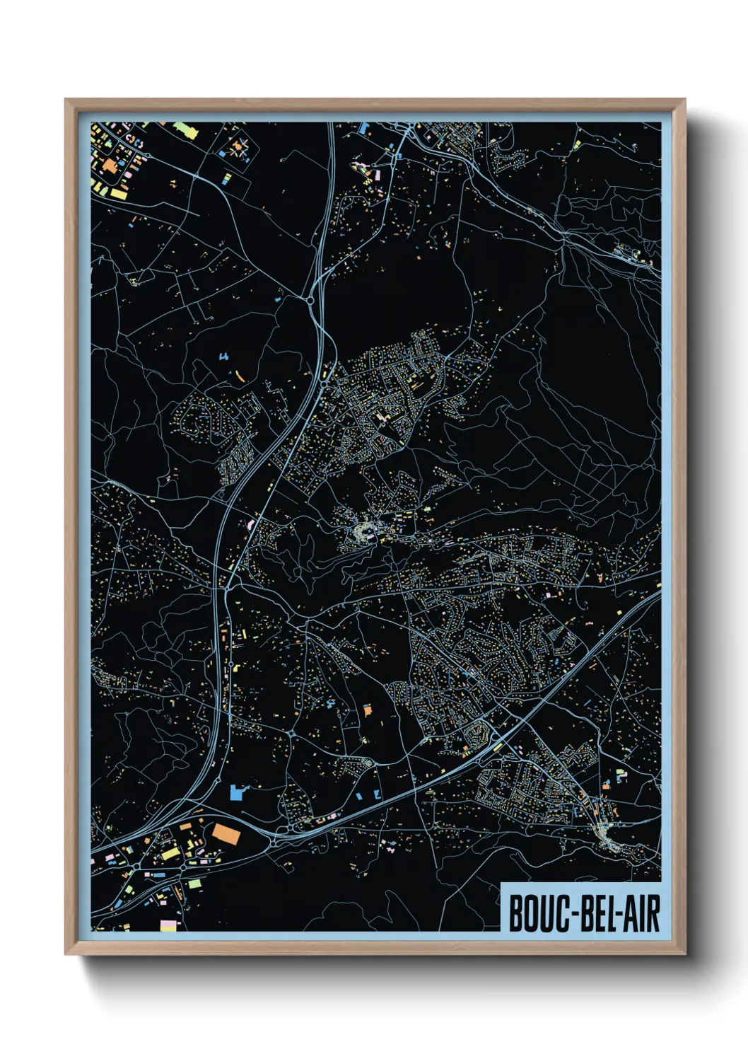 Une affiche de carte sur Bouc-Bel-Air