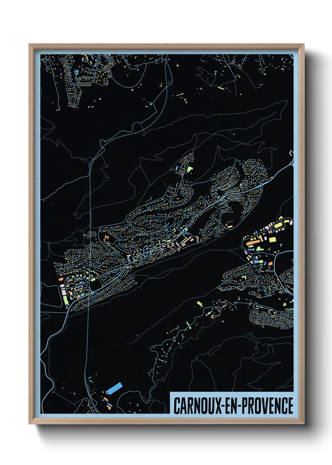 Une affiche de carte sur Carnoux-en-Provence