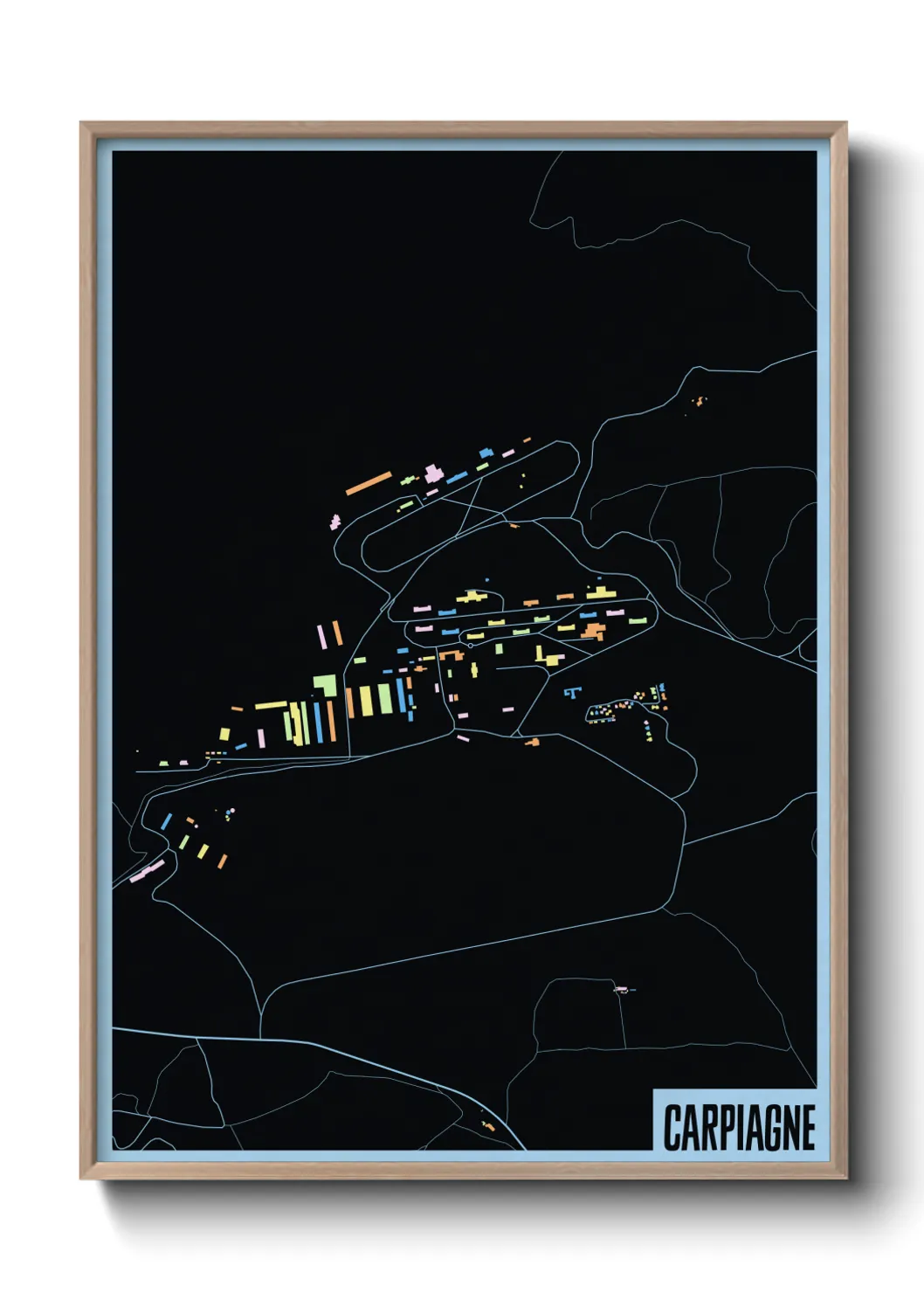 Une affiche de carte sur Carpiagne