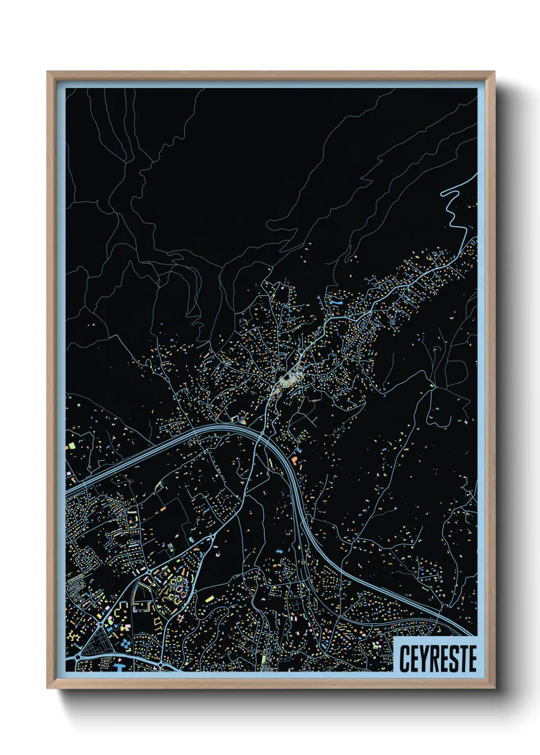 Une affiche de carte sur Ceyreste