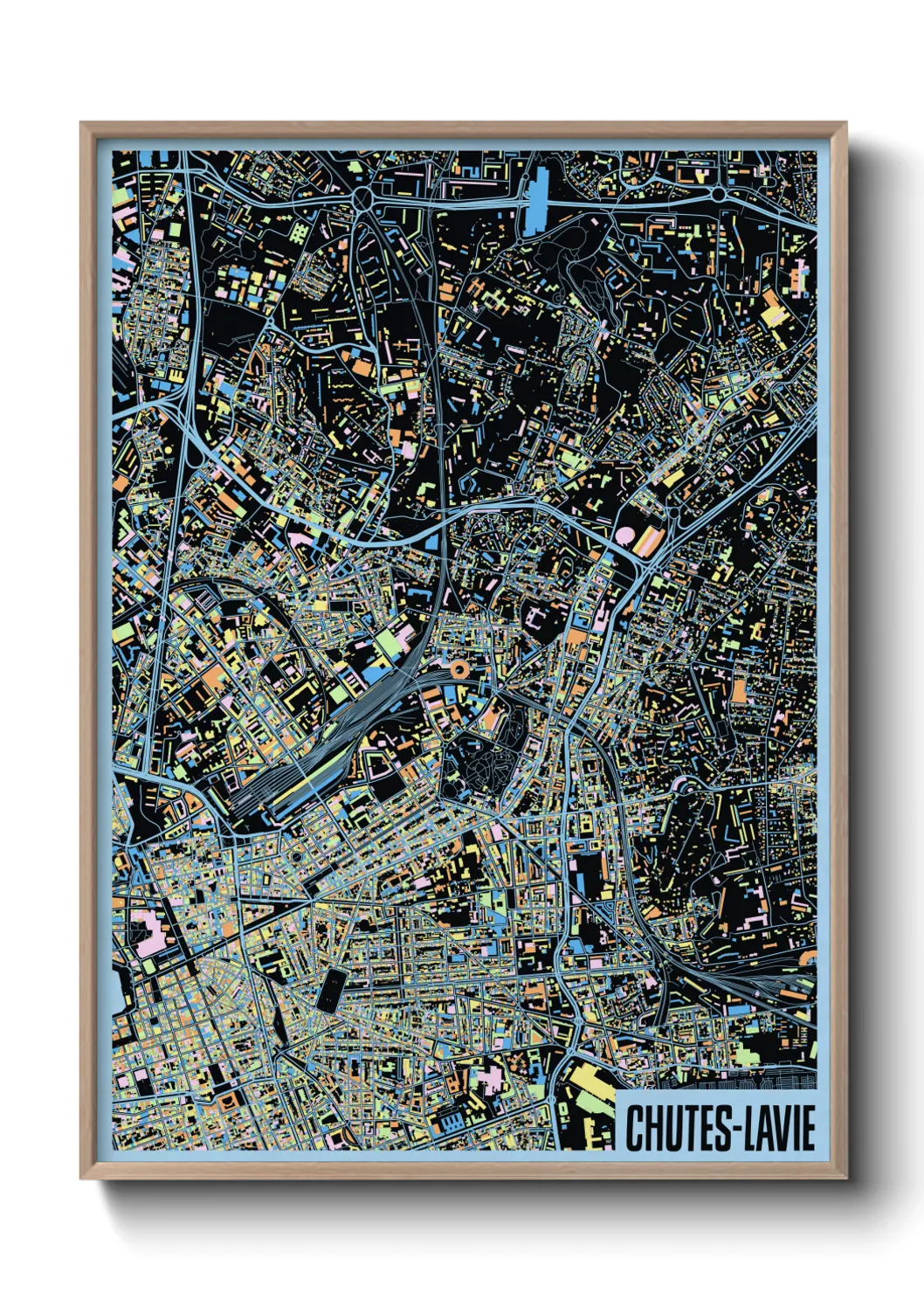 Une affiche de carte sur Chutes-Lavie