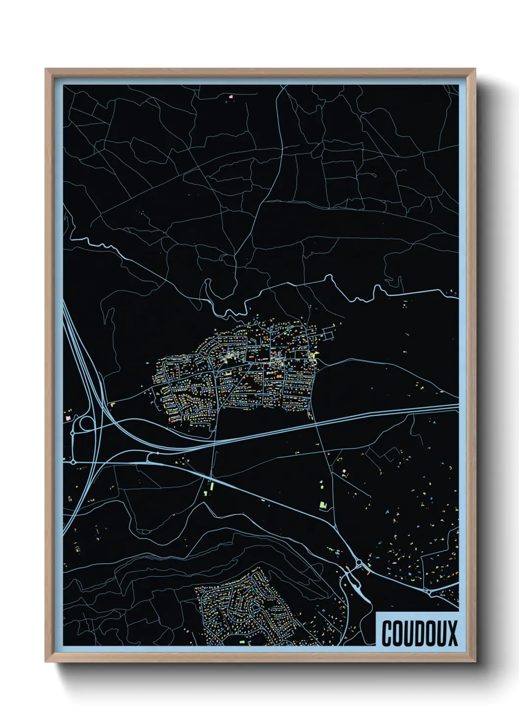 Une affiche de carte sur Coudoux