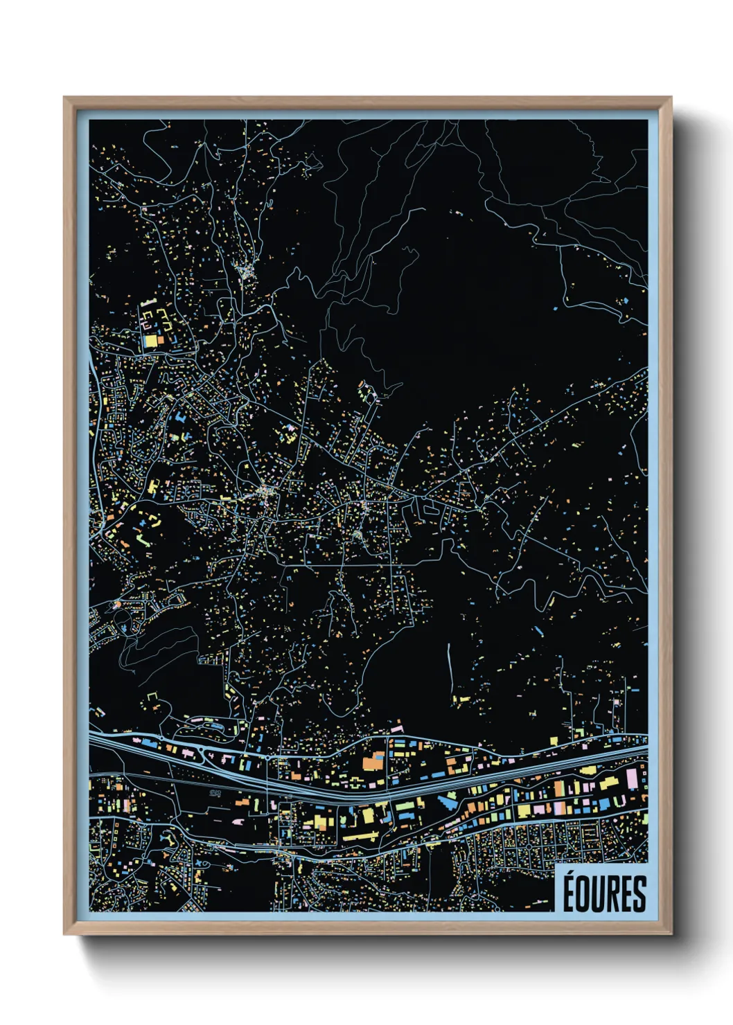 Une affiche de carte sur Éoures