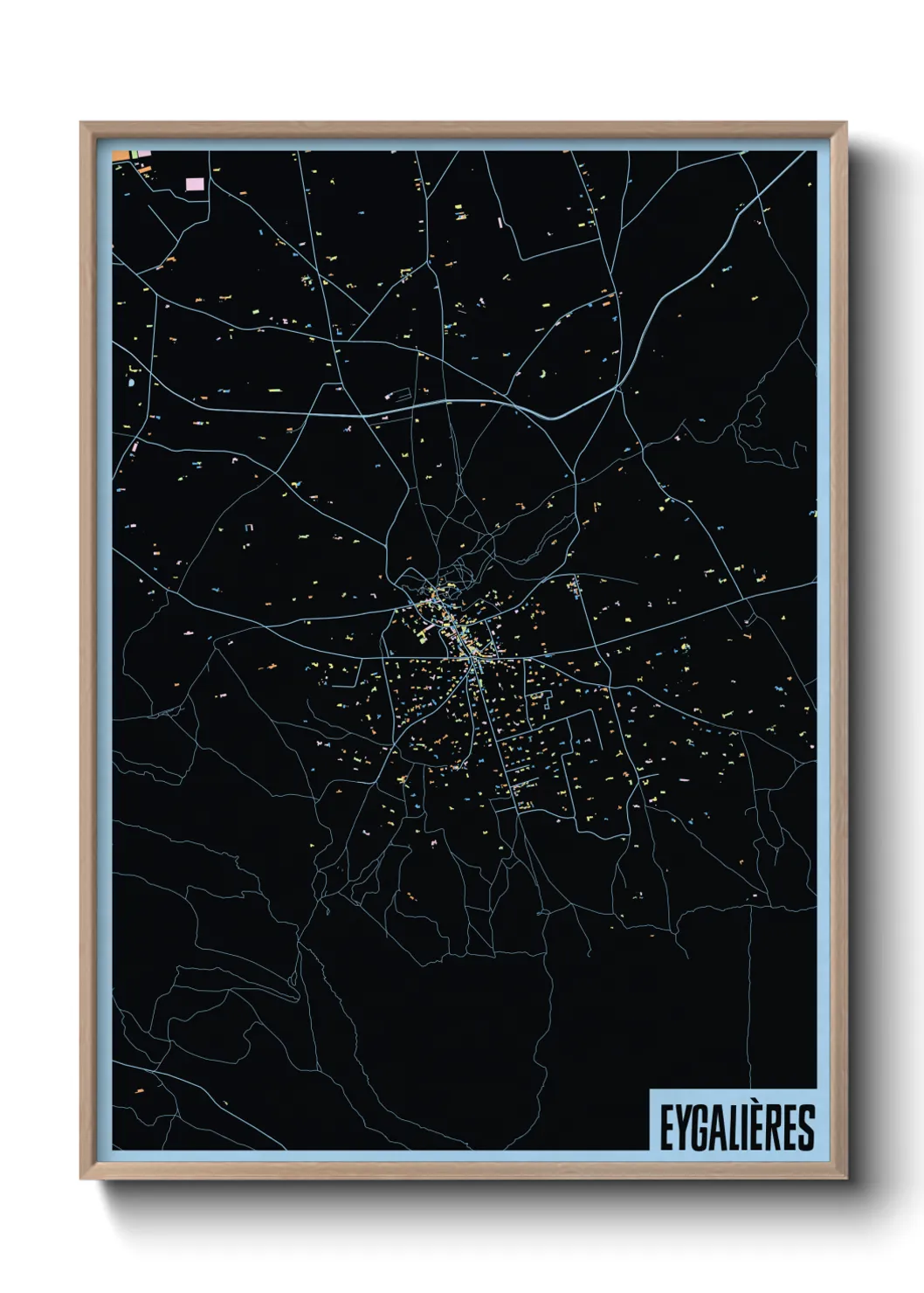 Une affiche de carte sur Eygalières