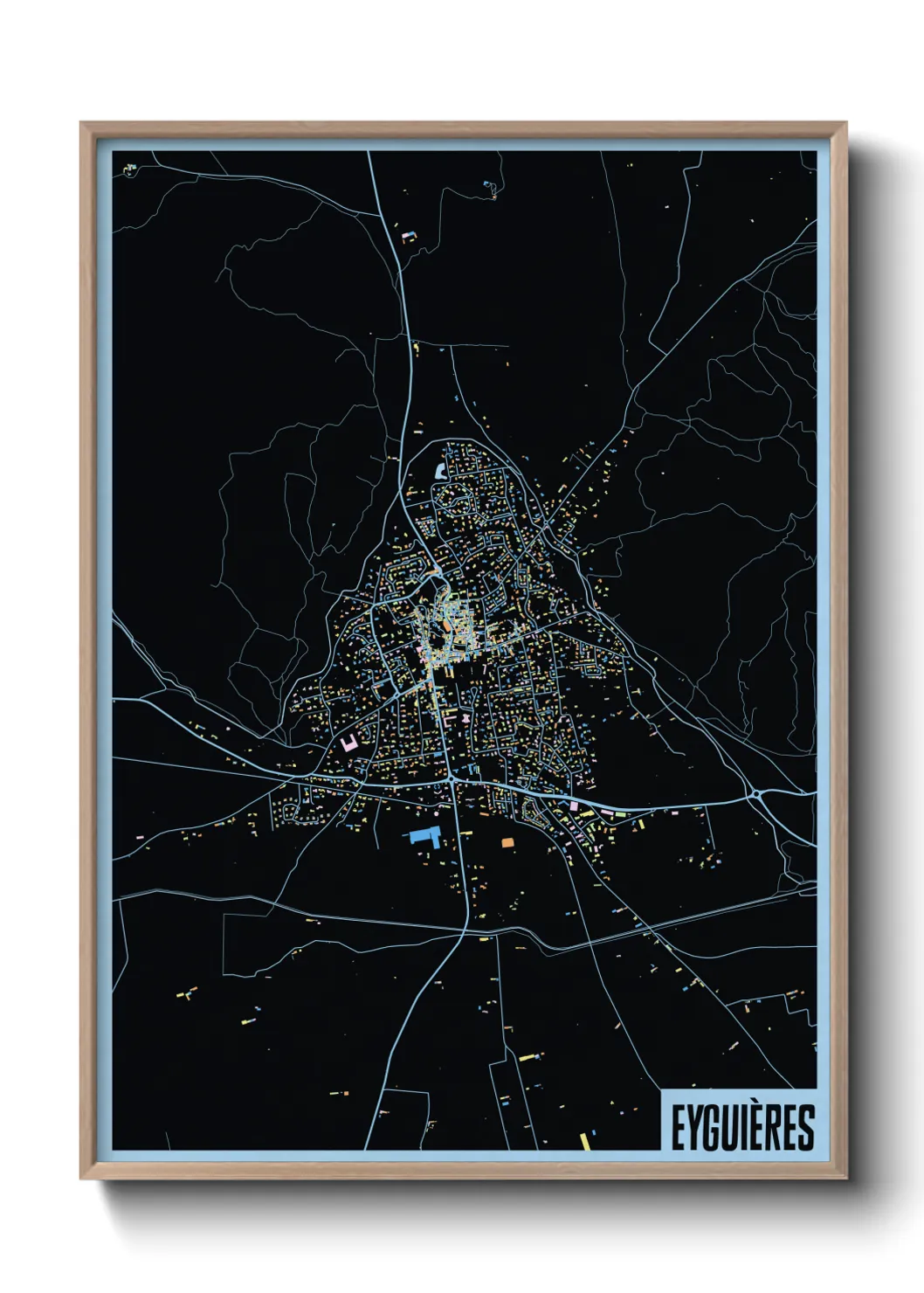 Une affiche de carte sur Eyguières