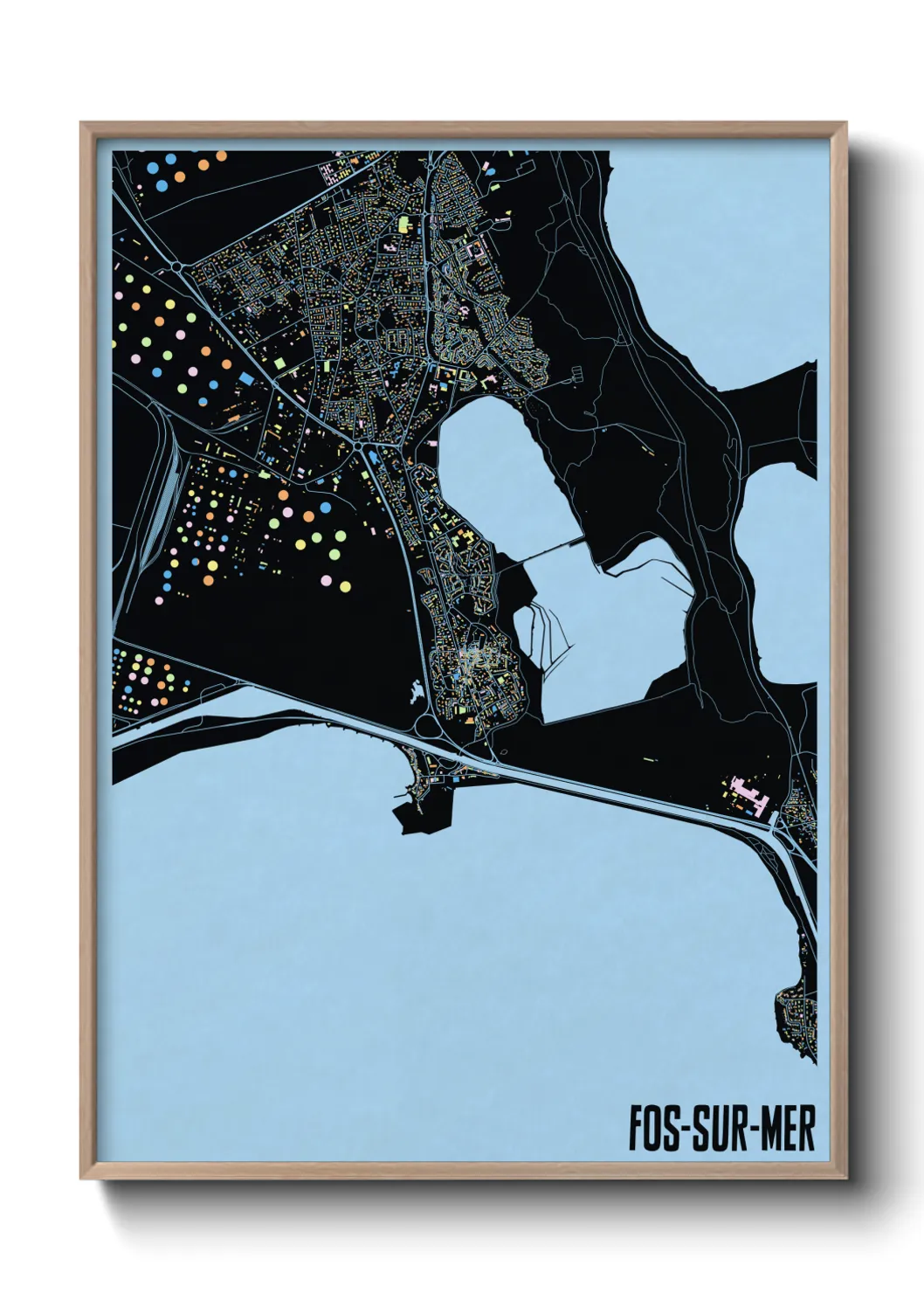 Une affiche de carte sur Fos-sur-Mer