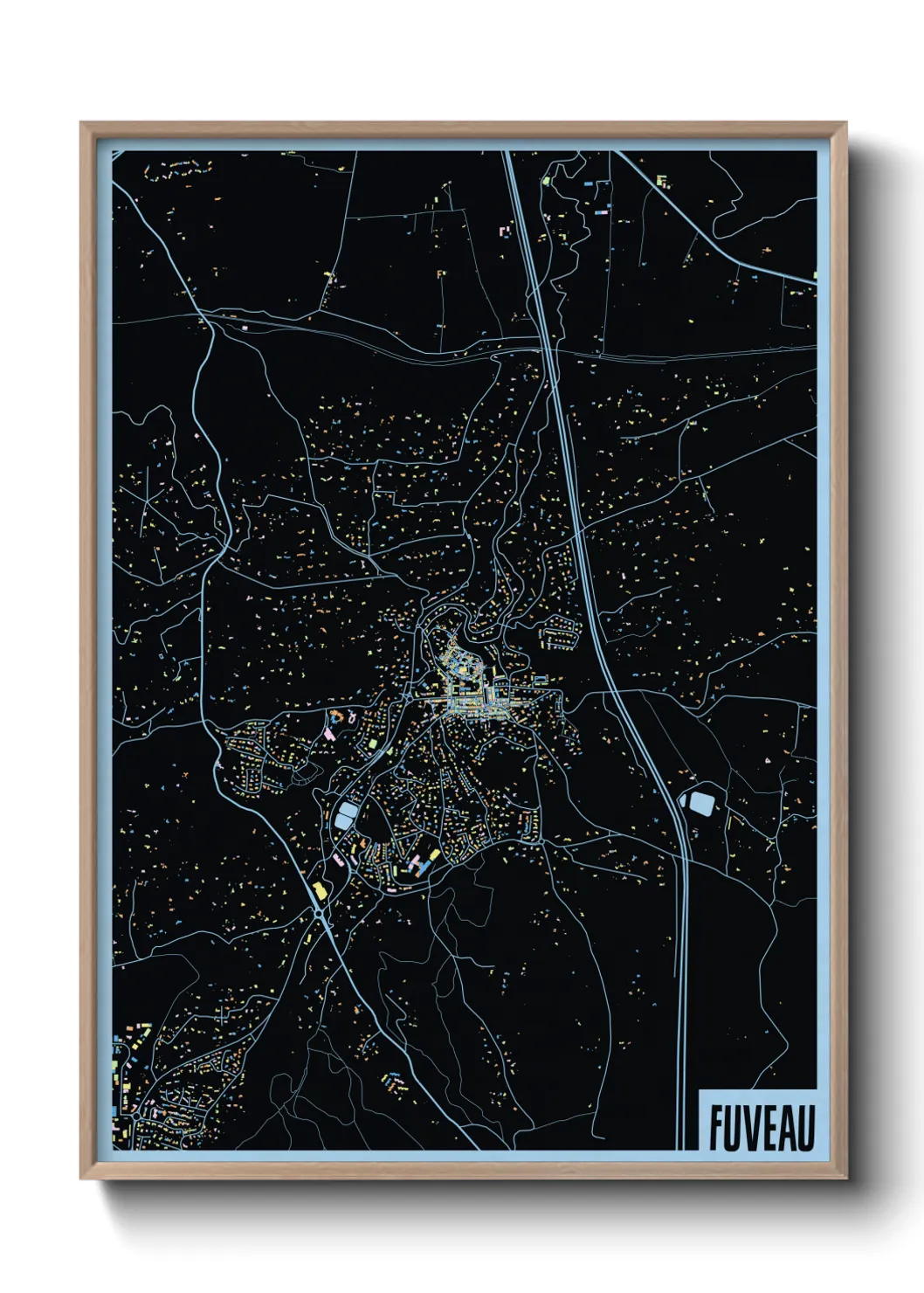 Une affiche de carte sur Fuveau