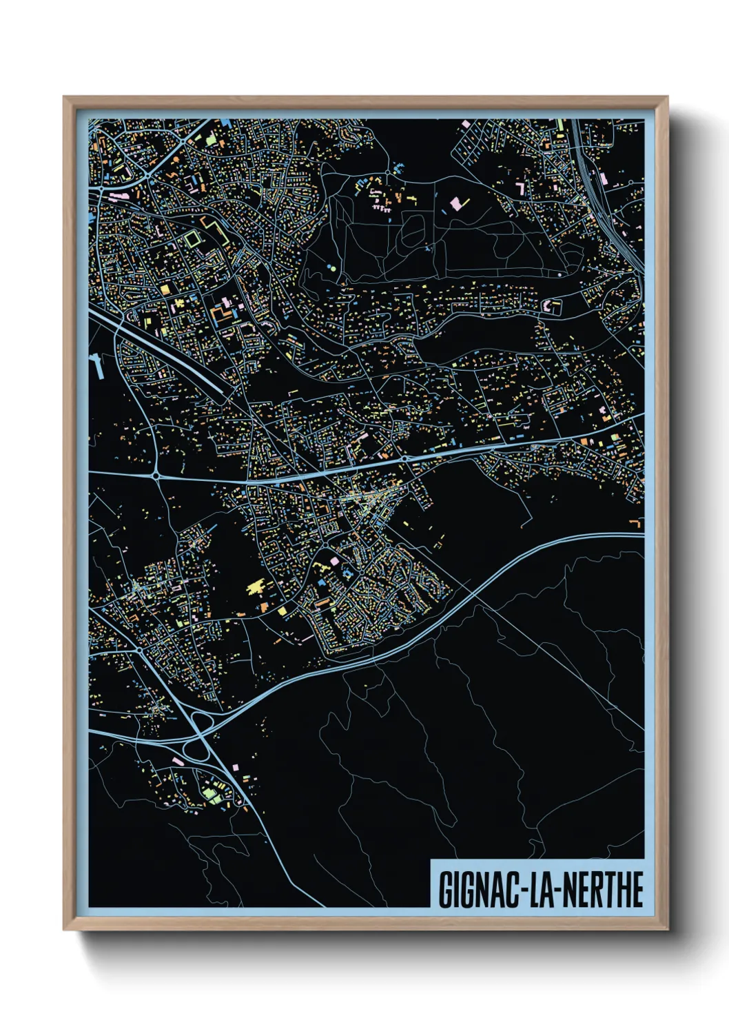 Une affiche de carte sur Gignac-la-Nerthe