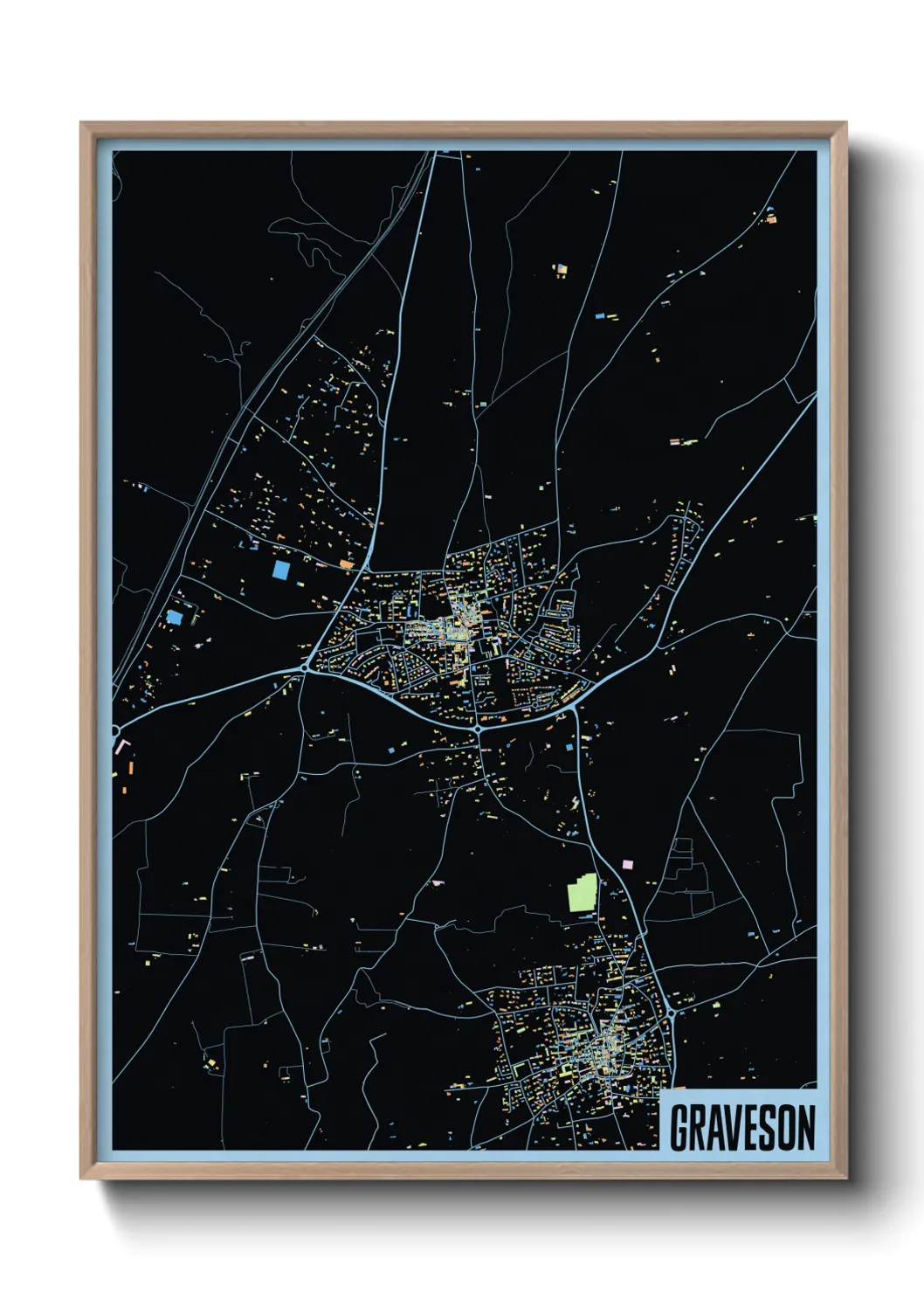 Une affiche de carte sur Graveson