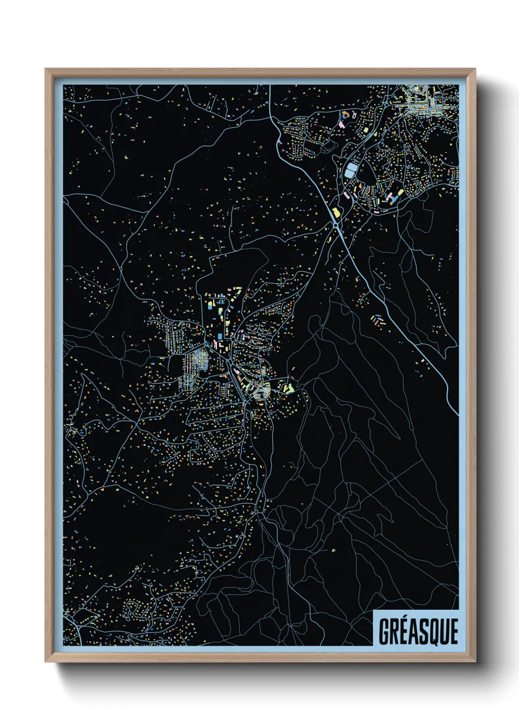Une affiche de carte sur Gréasque