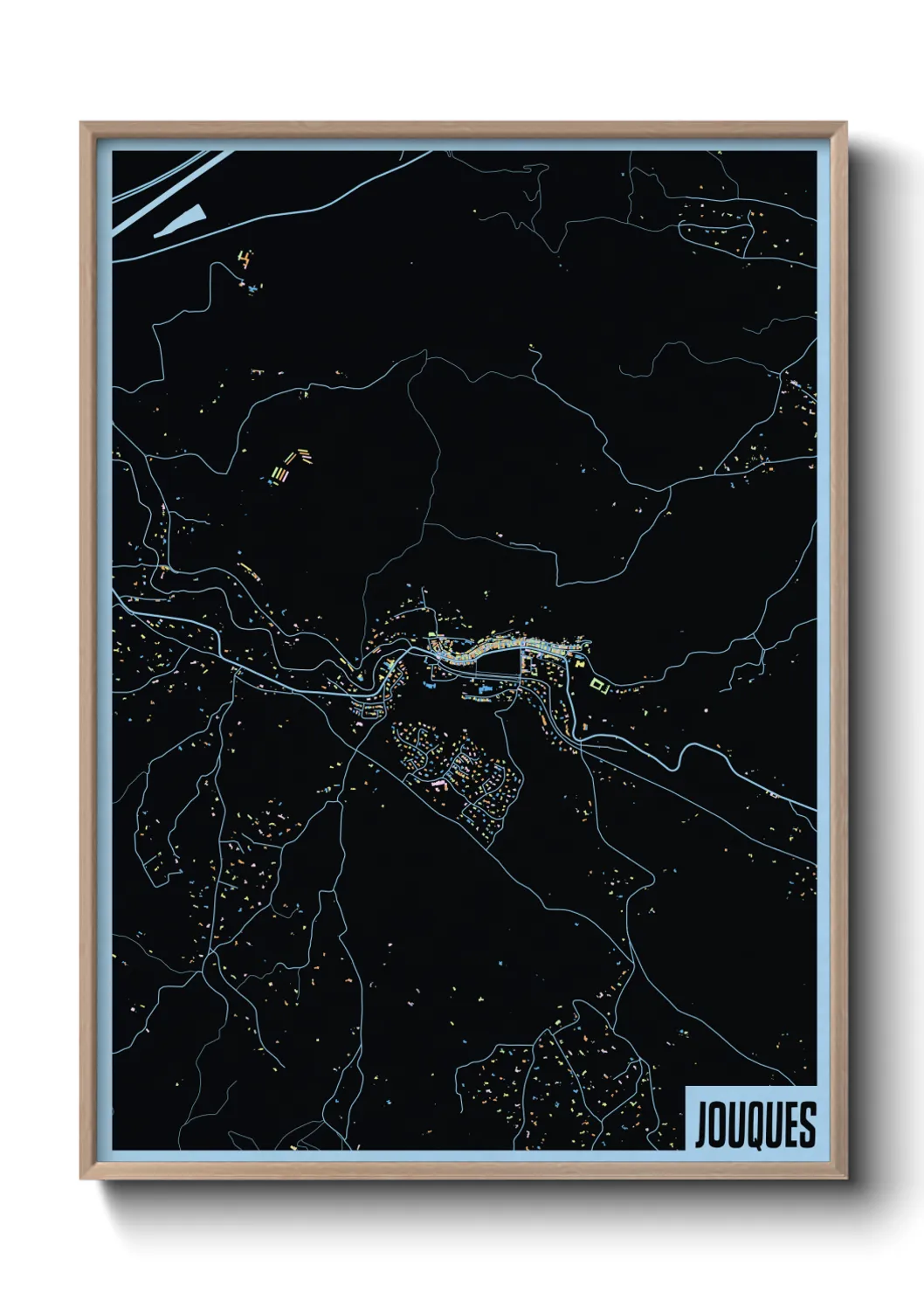 Une affiche de carte sur Jouques