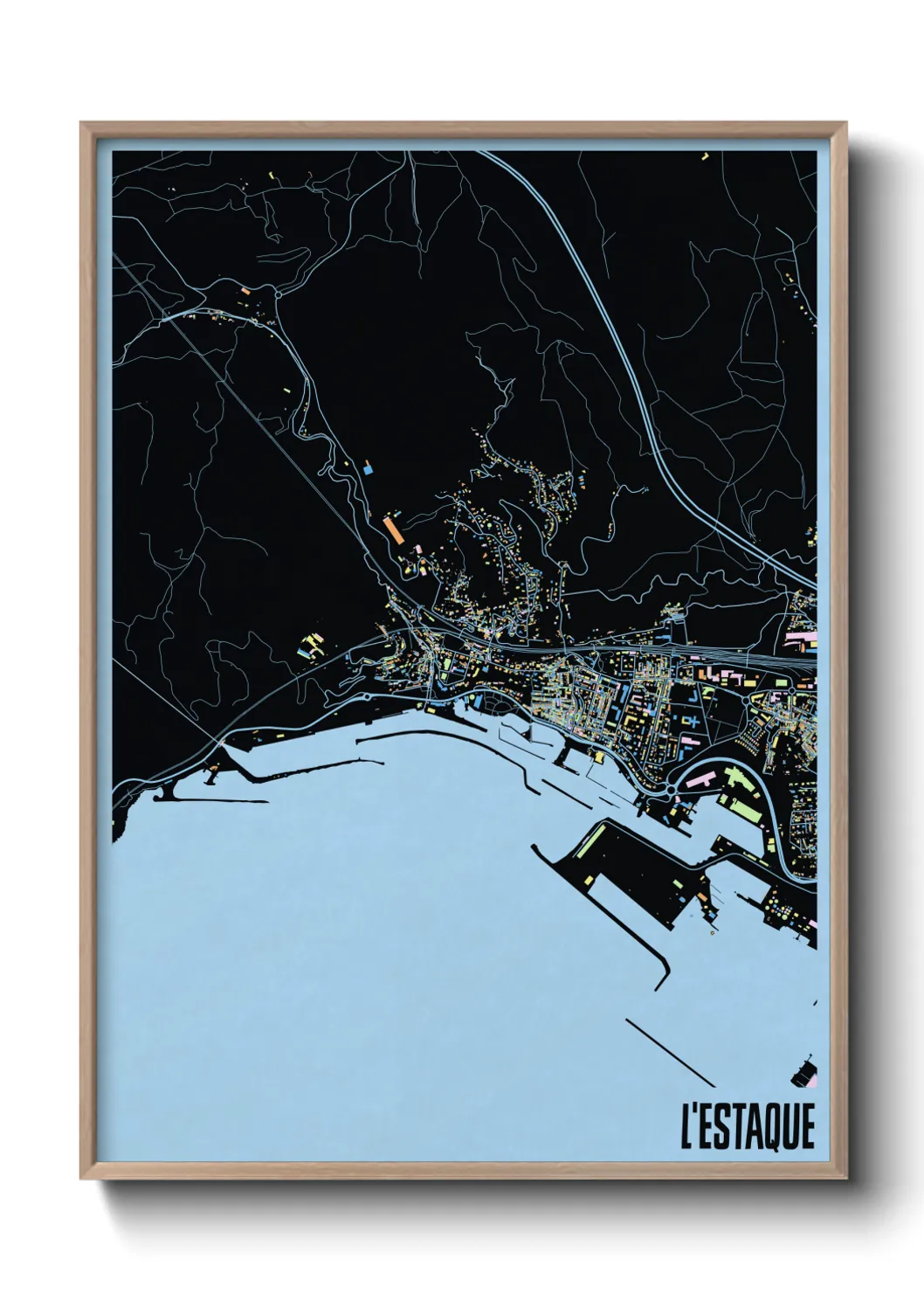 Une affiche de carte sur L'Estaque