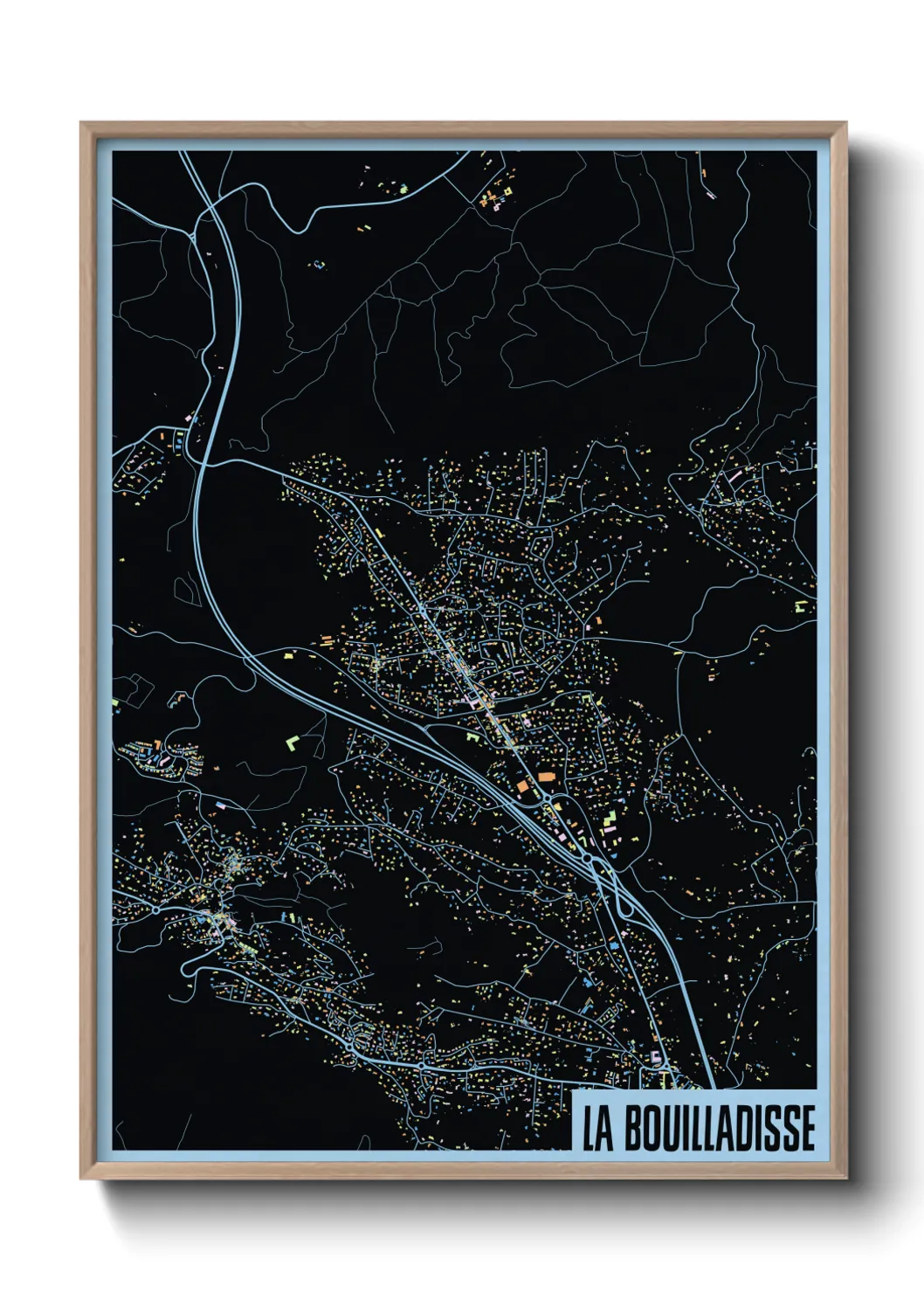 Une affiche de carte sur La Bouilladisse