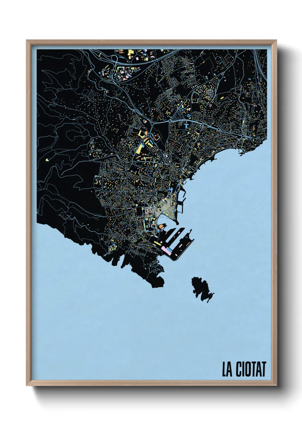 Une affiche de carte sur La Ciotat