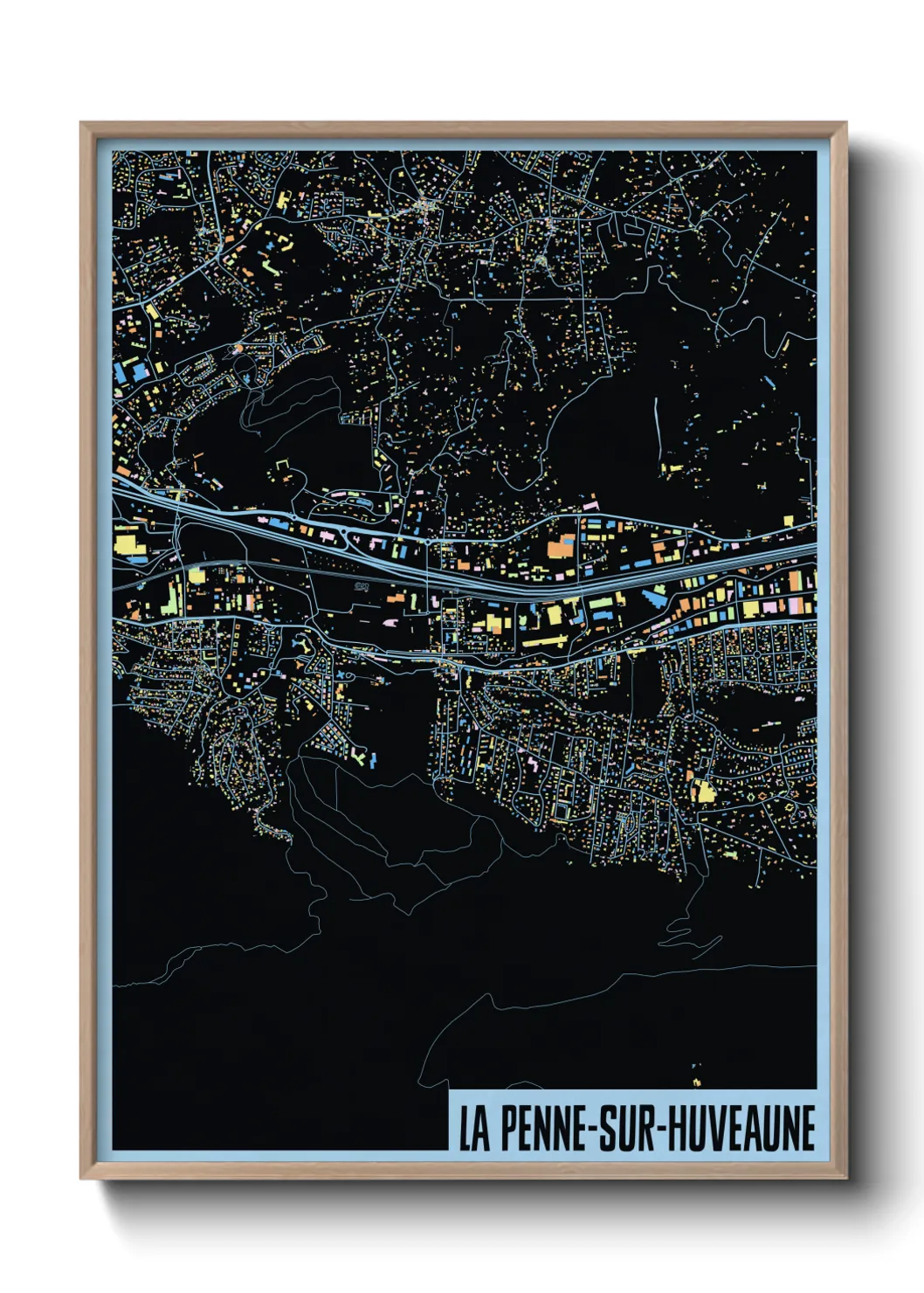 Une affiche de carte sur La Penne-sur-Huveaune